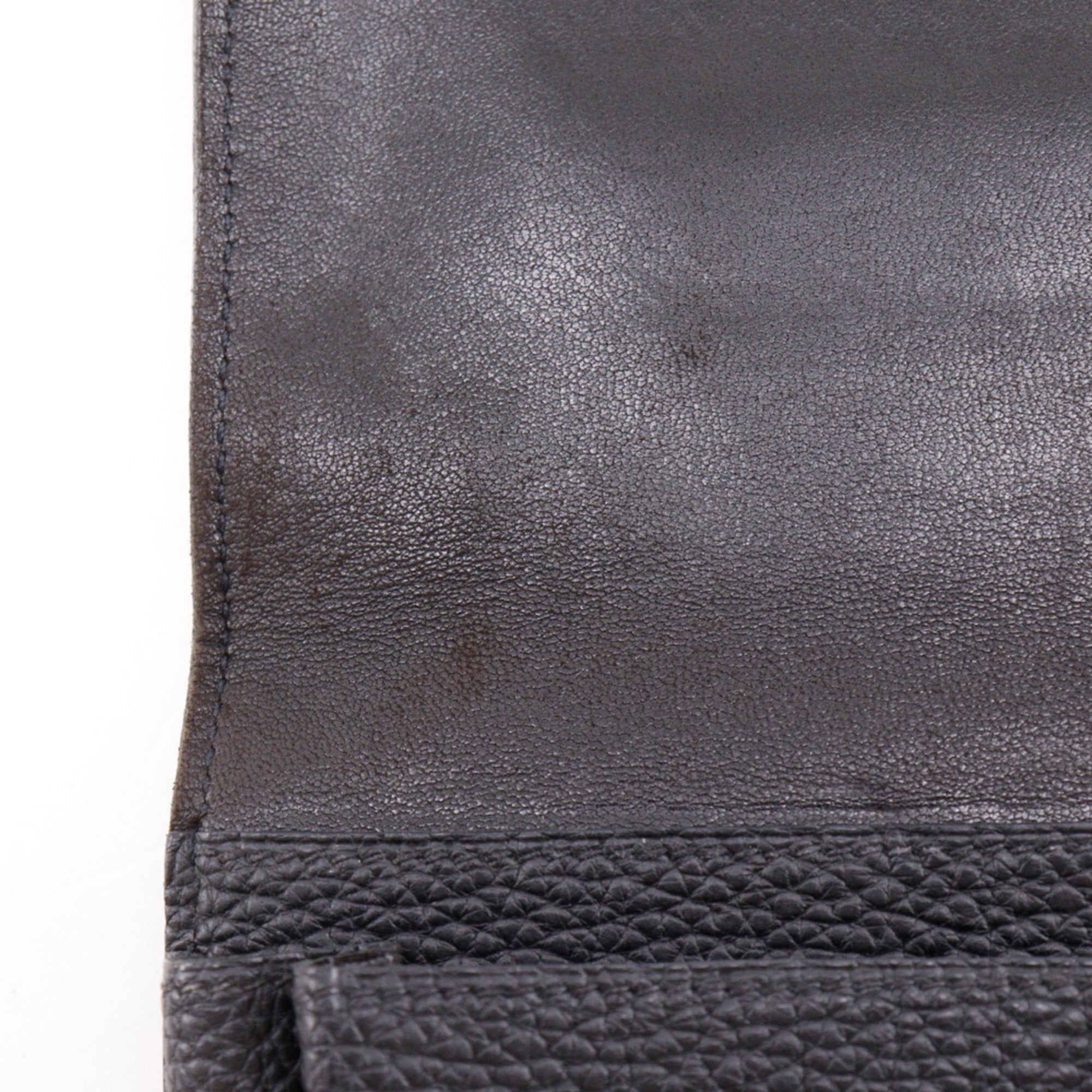 Hermes Black Taurillon Clemence Leather Long Wallet (Bi-Fold) (Pre-Owned)