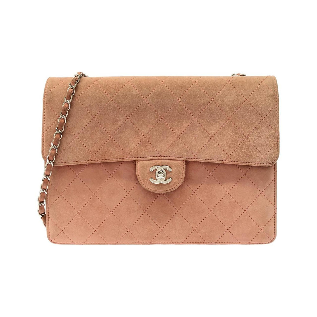 Chanel Pink Suede Shoulder Bag (Pre-Owned)