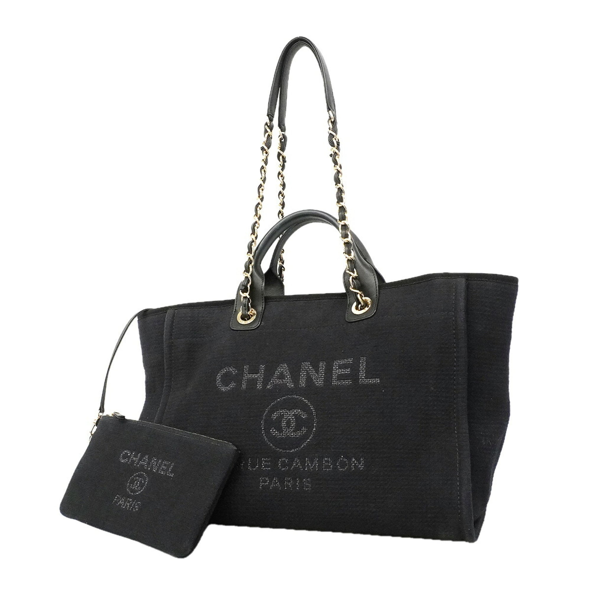 Chanel Black Canvas Tote Bag (Pre-Owned)