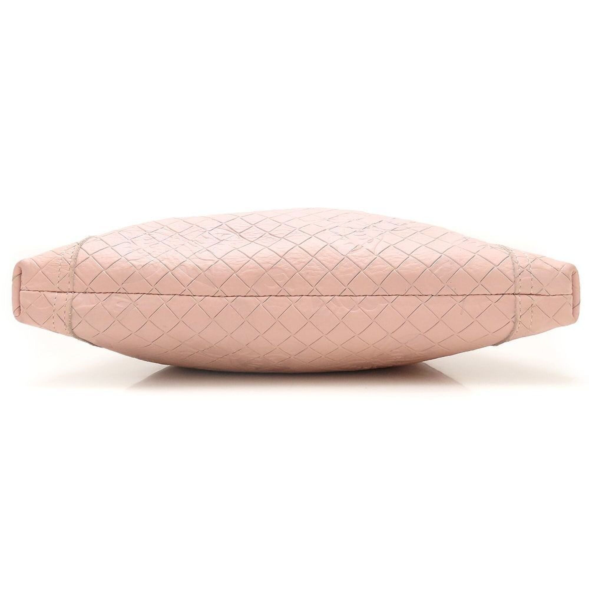 Bottega Veneta Intrecciomirage Pink Leather Shoulder Bag (Pre-Owned)