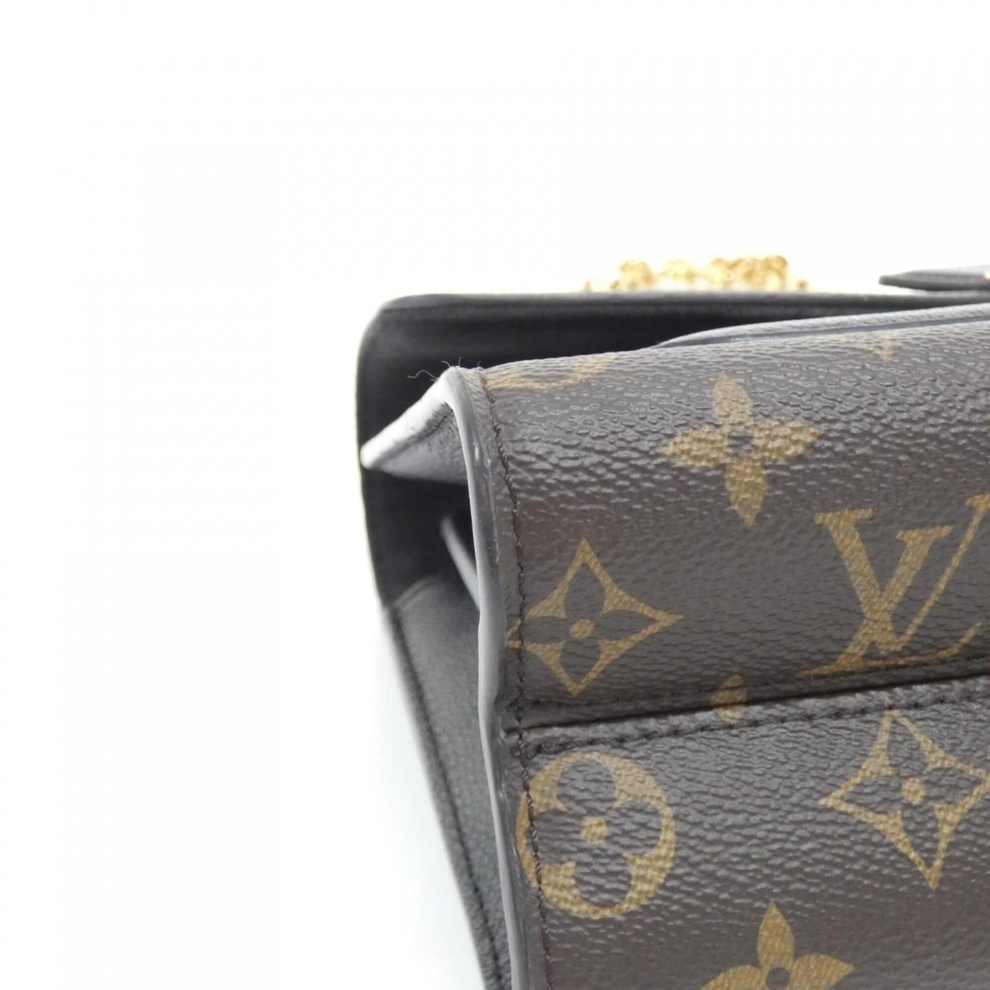 Louis Vuitton Black Brown Coated Canvas Shoulder Bag (Pre-Owned)
