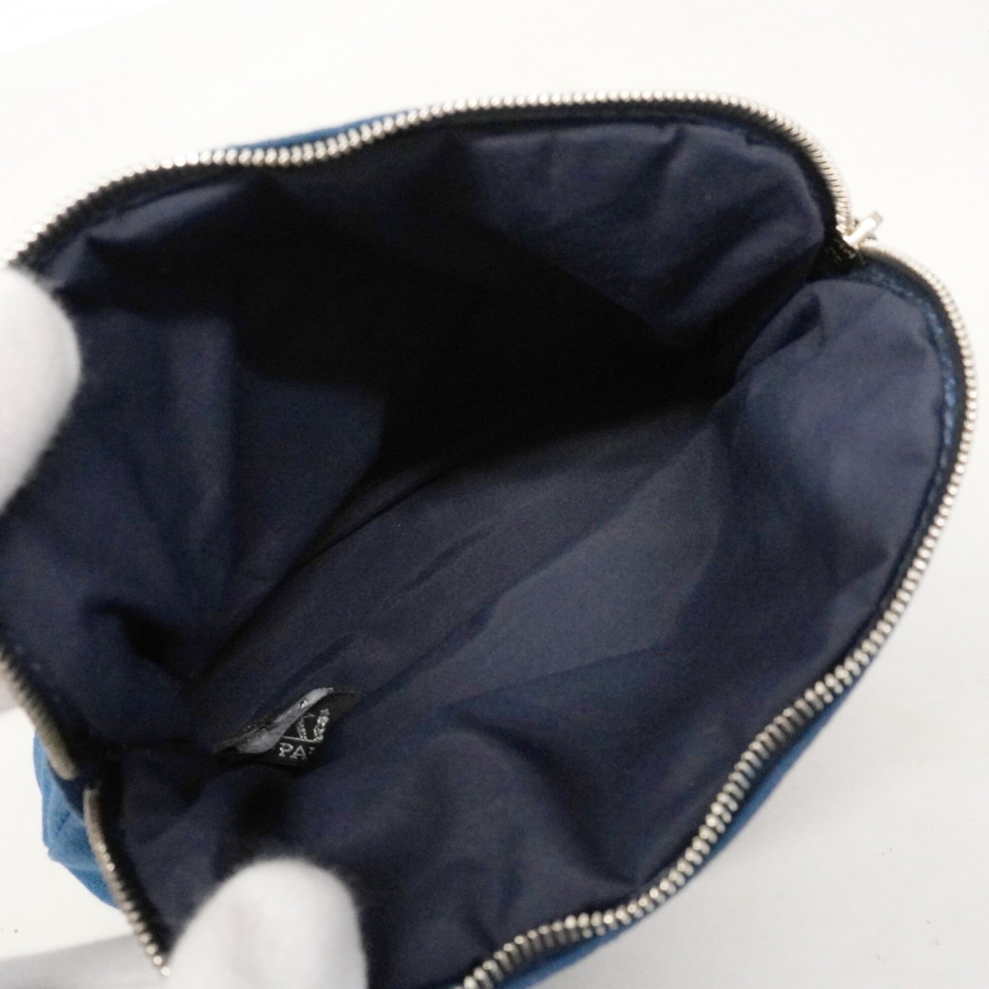 Hermes Blue Canvas Pouch (Pre-Owned)