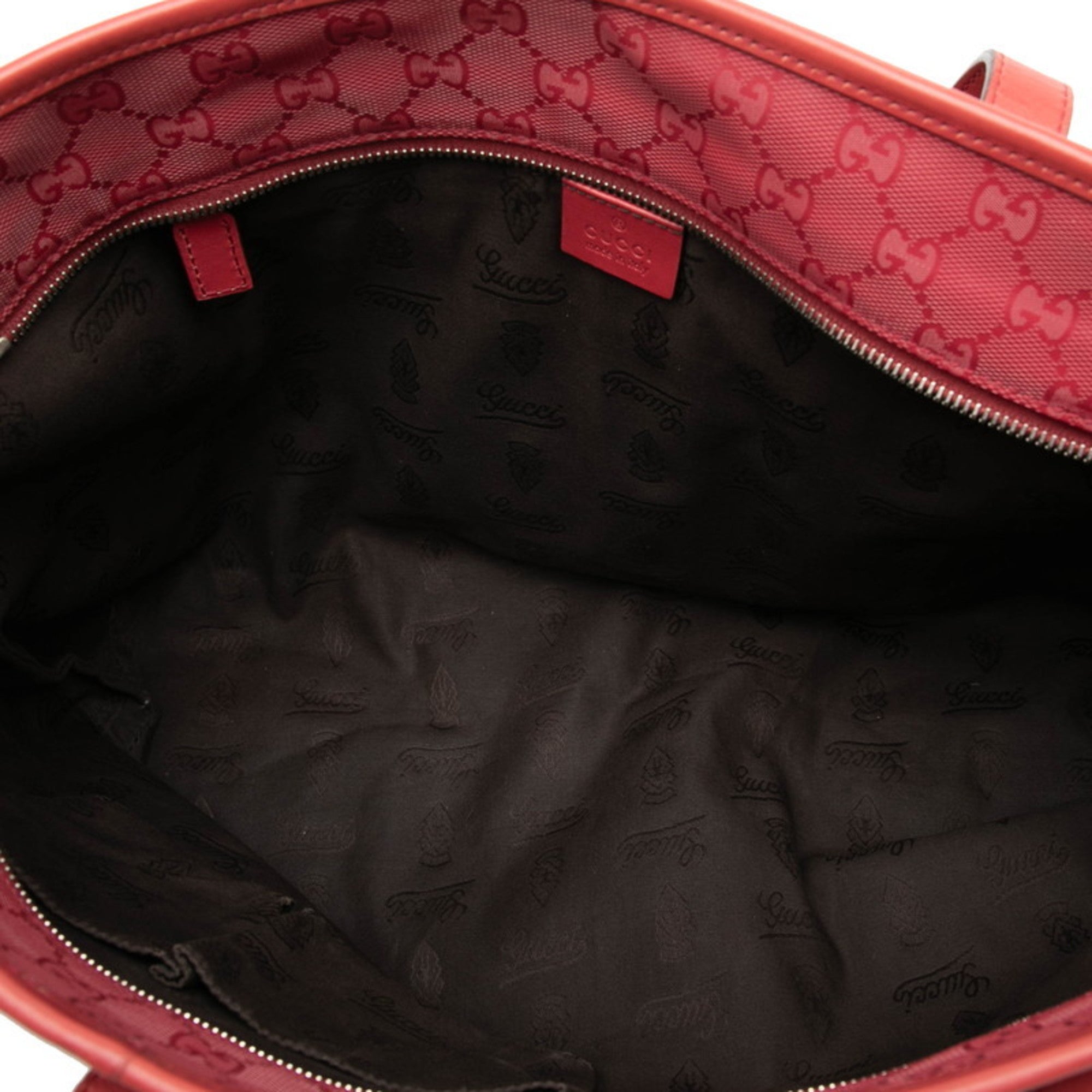 Gucci Pink Red Color Gg Imprimé Tote Bag (Pre-Owned)