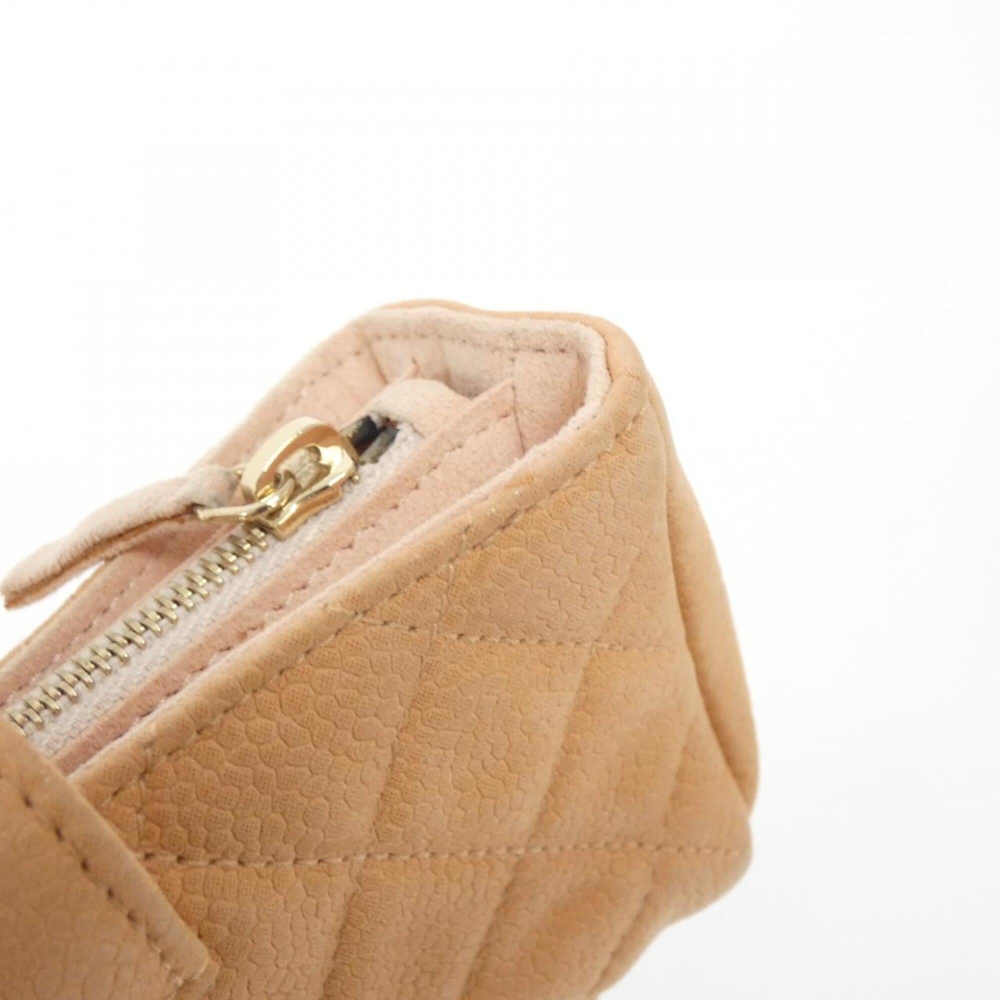 Chanel Orange Grained Calfskin Handbag Pouch (Pre-Owned)