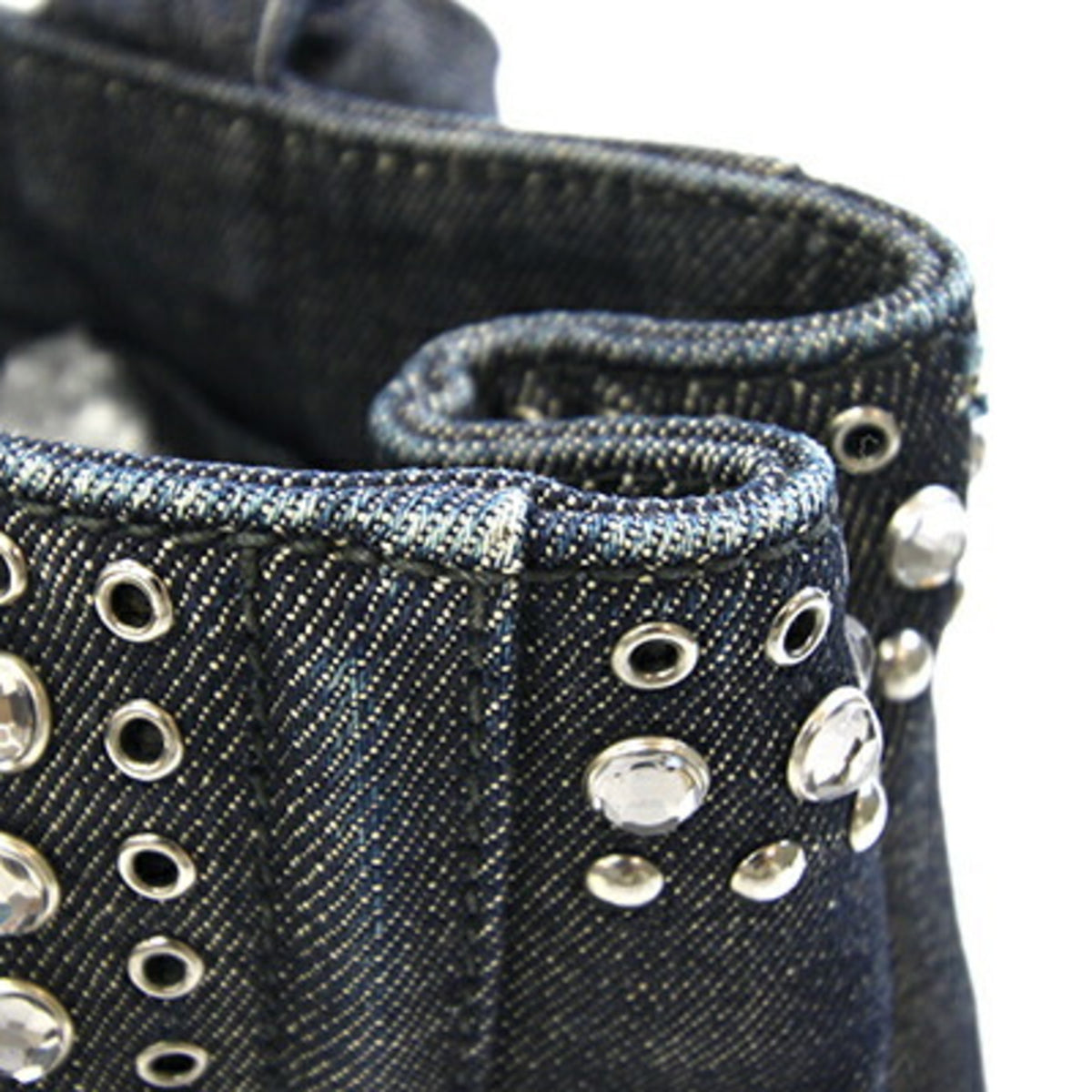 Prada Navy Denim Handbag Shoulder Bag (Pre-Owned)