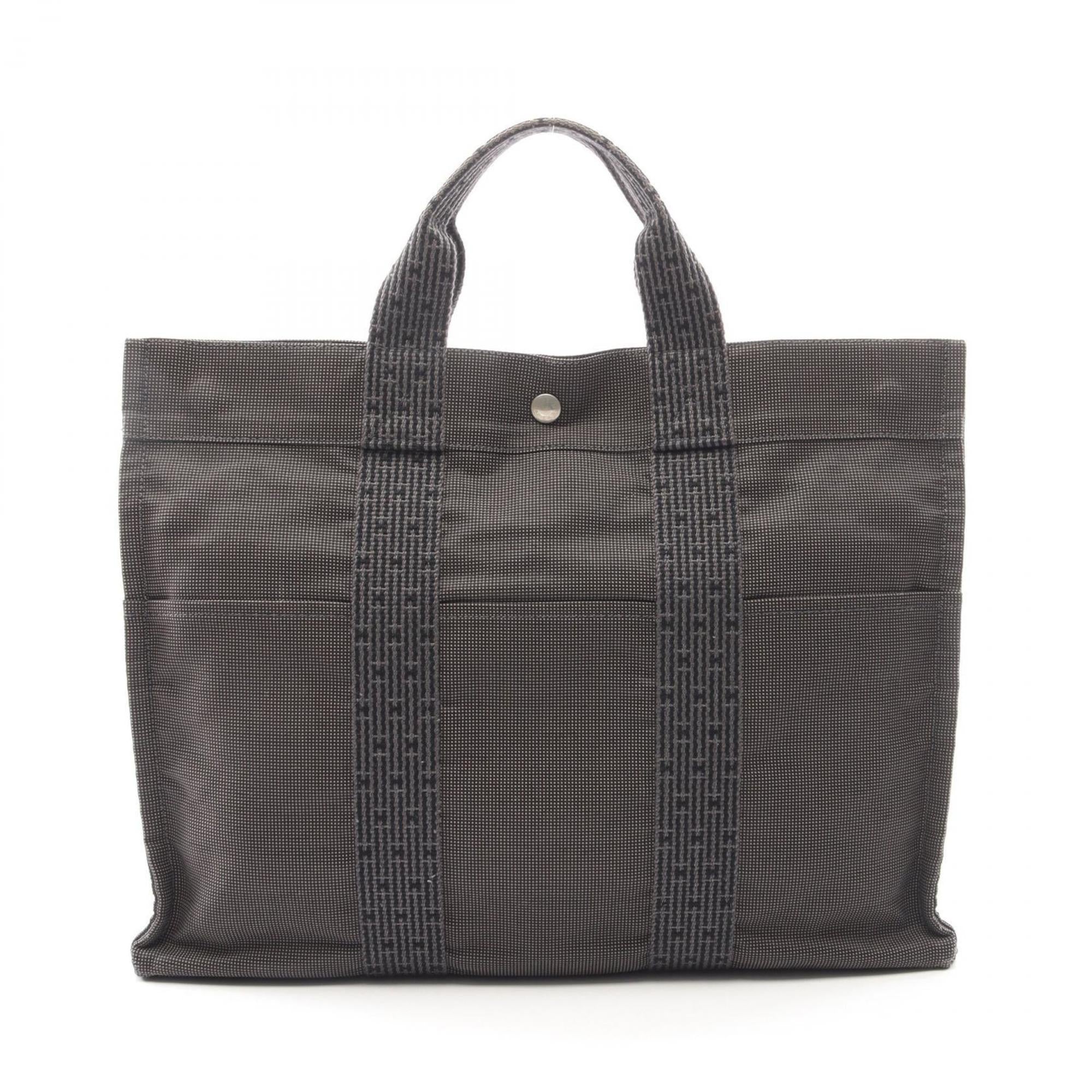 Hermes Gray Nylon Canvas Canvas Handbag Tote Bag (Pre-Owned)