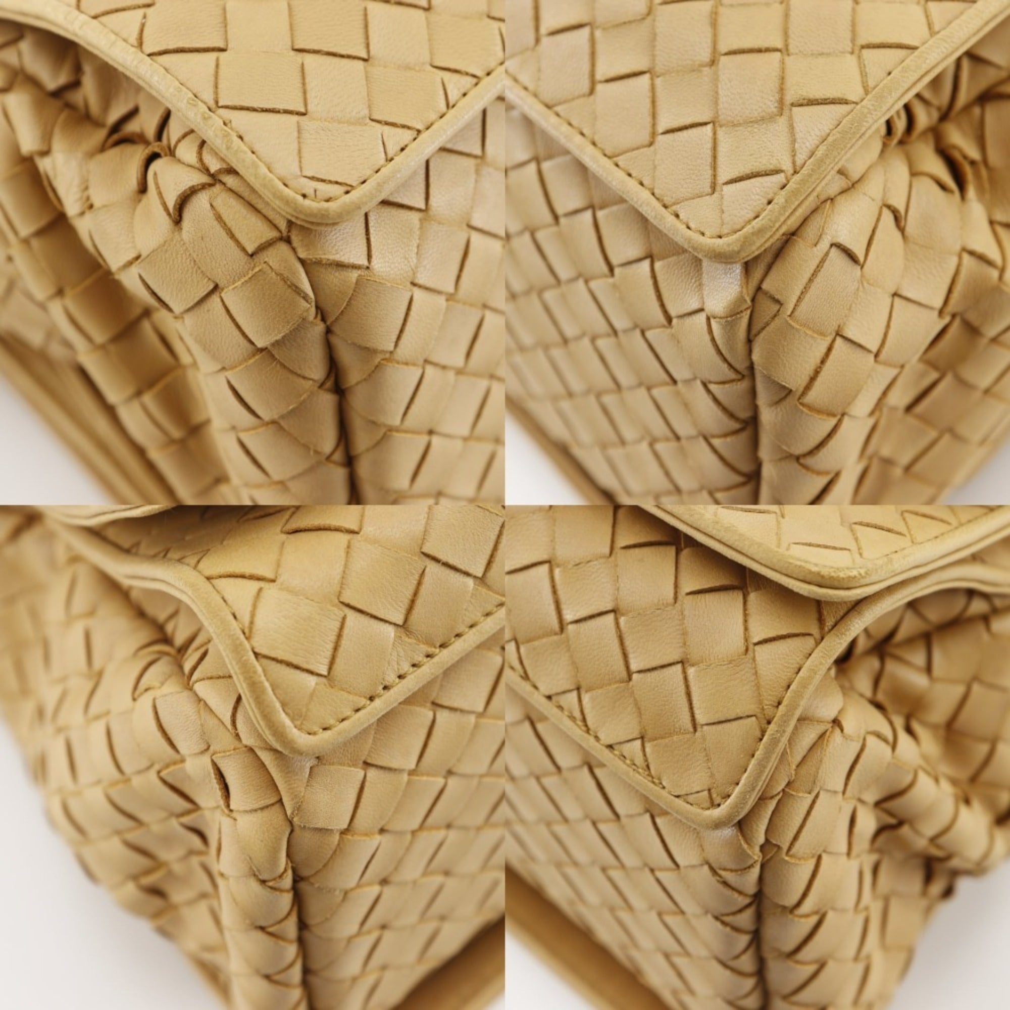 Bottega Veneta Beige Intrecciato Shoulder Bag (Pre-Owned)