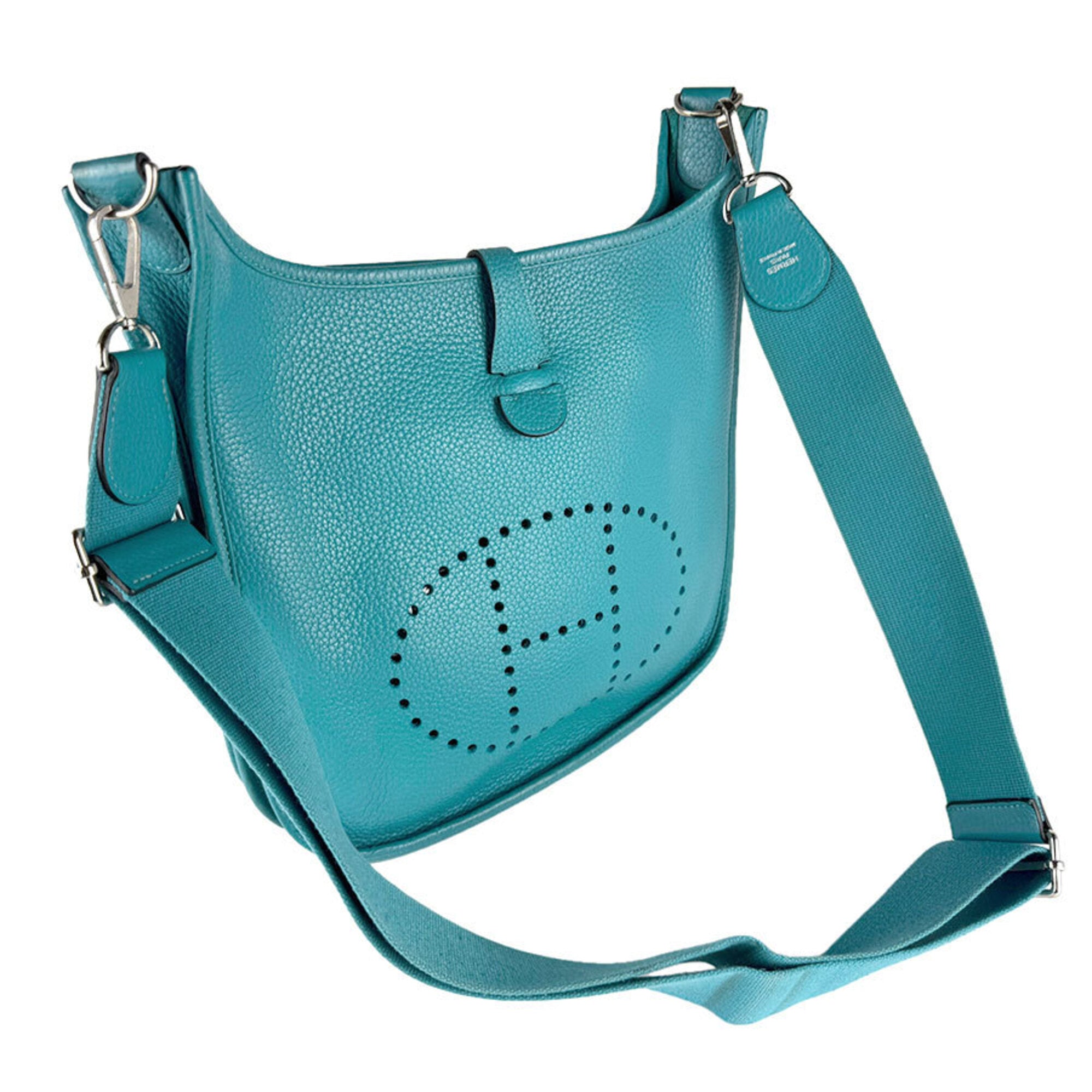 Hermes Blue Leather Shoulder Bag (Pre-Owned)