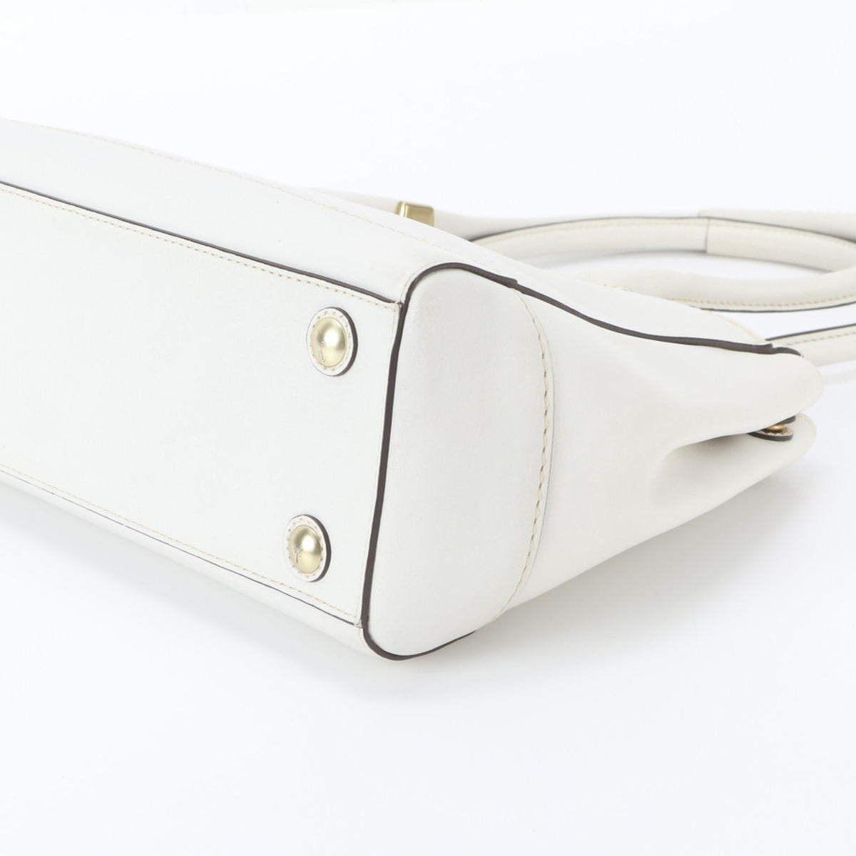 Coach White Leather Handbag Shoulder Bag Tote Bag (Pre-Owned)