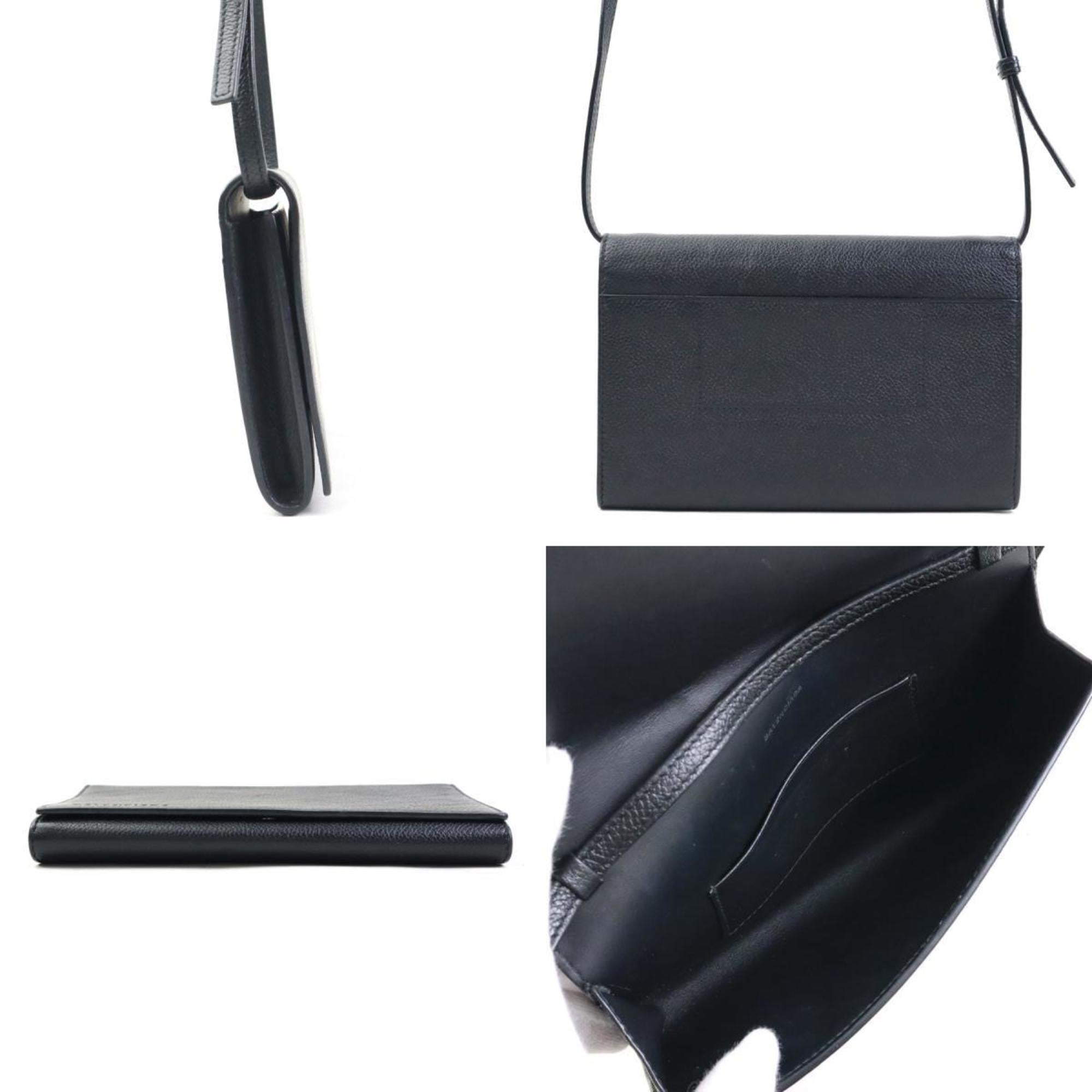 Balenciaga Black Leather Pouch Shoulder Bag (Pre-Owned)