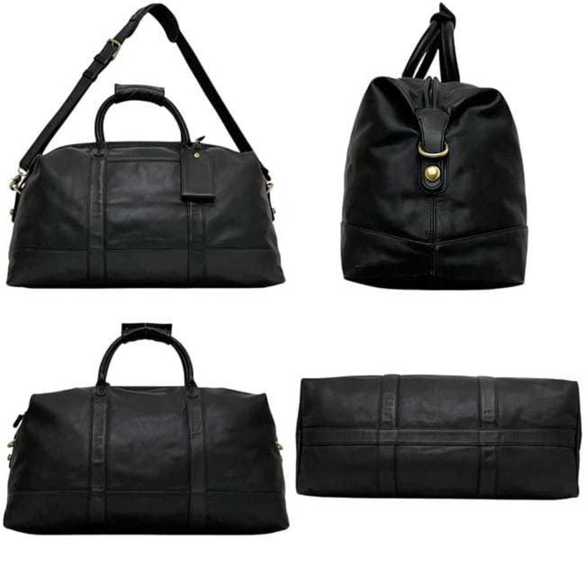 Coach Black Leather Boston Bag (Pre-Owned)