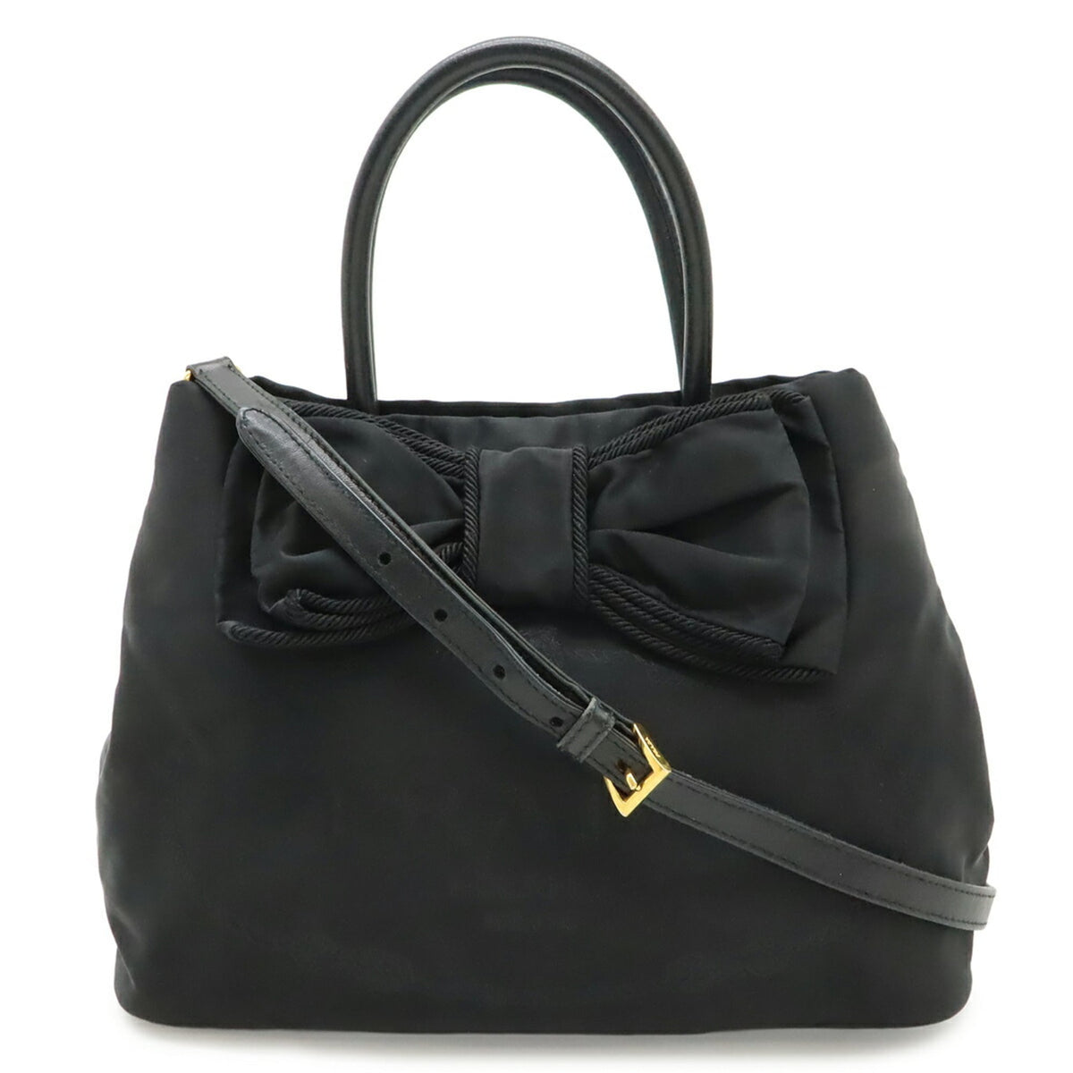 Prada Black Nero Bow Handbag Shoulder Bag (Pre-Owned)