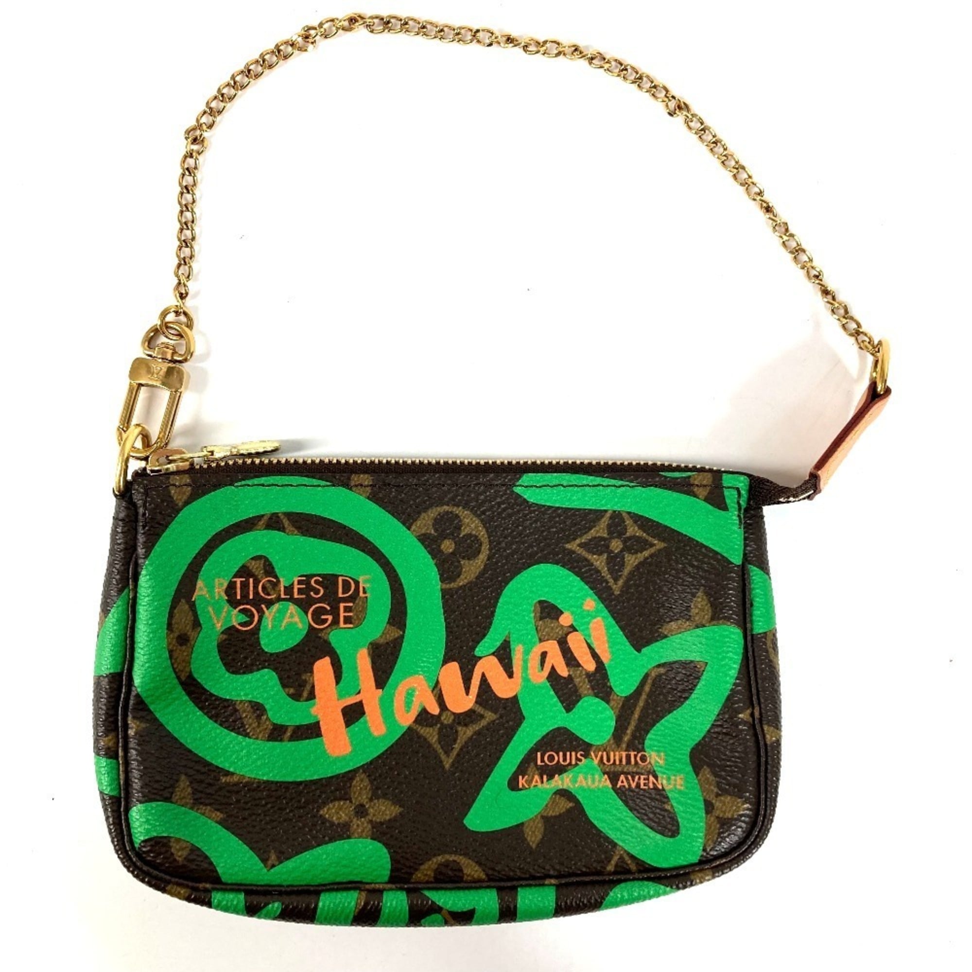 Louis Vuitton Brown Green Monogram Monogram Canvas Handbag Pouch (Pre-Owned)