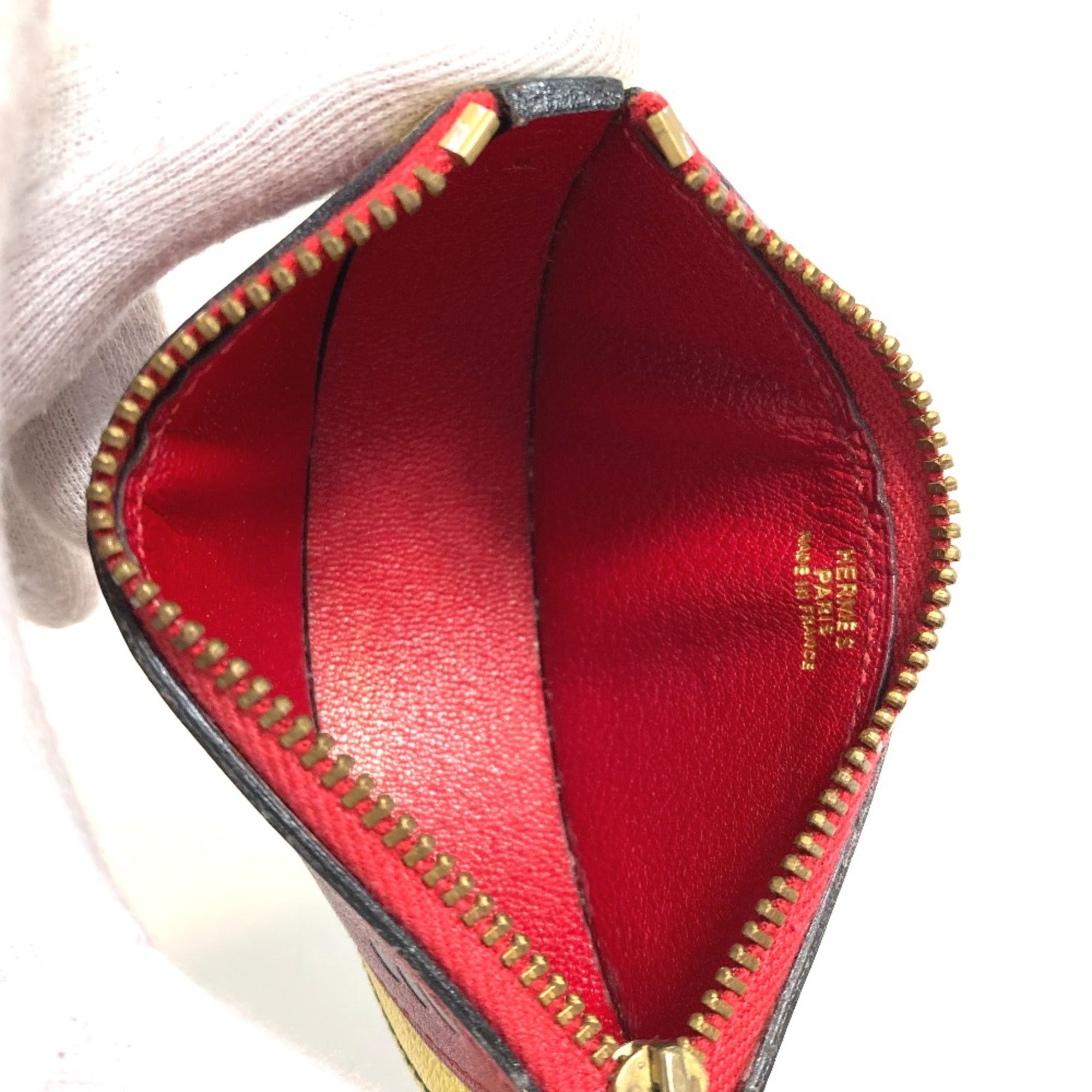 Hermes Red Leather Coin Purse/Coin Case (Pre-Owned)