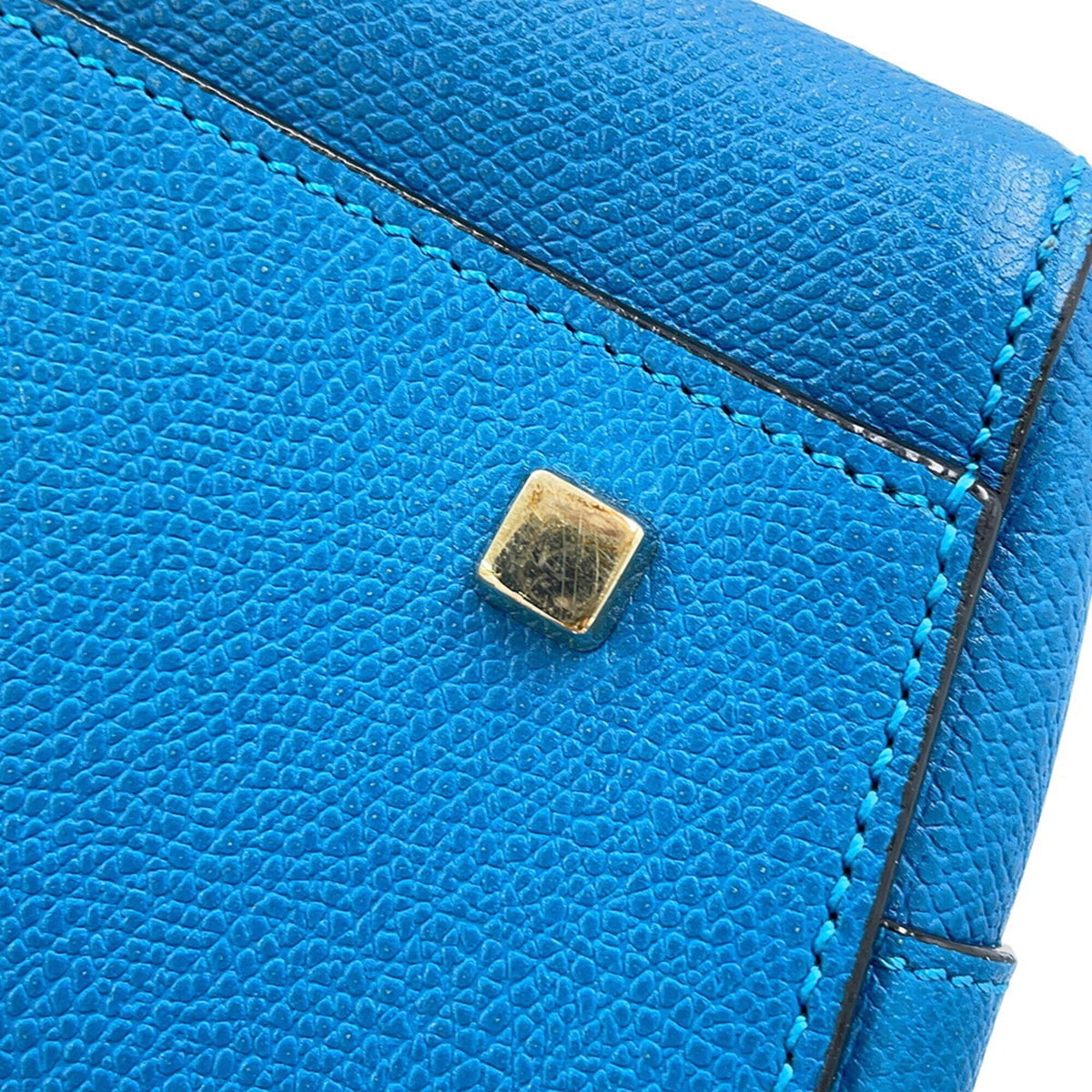 Valextra Blue Leather Handbag Shoulder Bag (Pre-Owned)