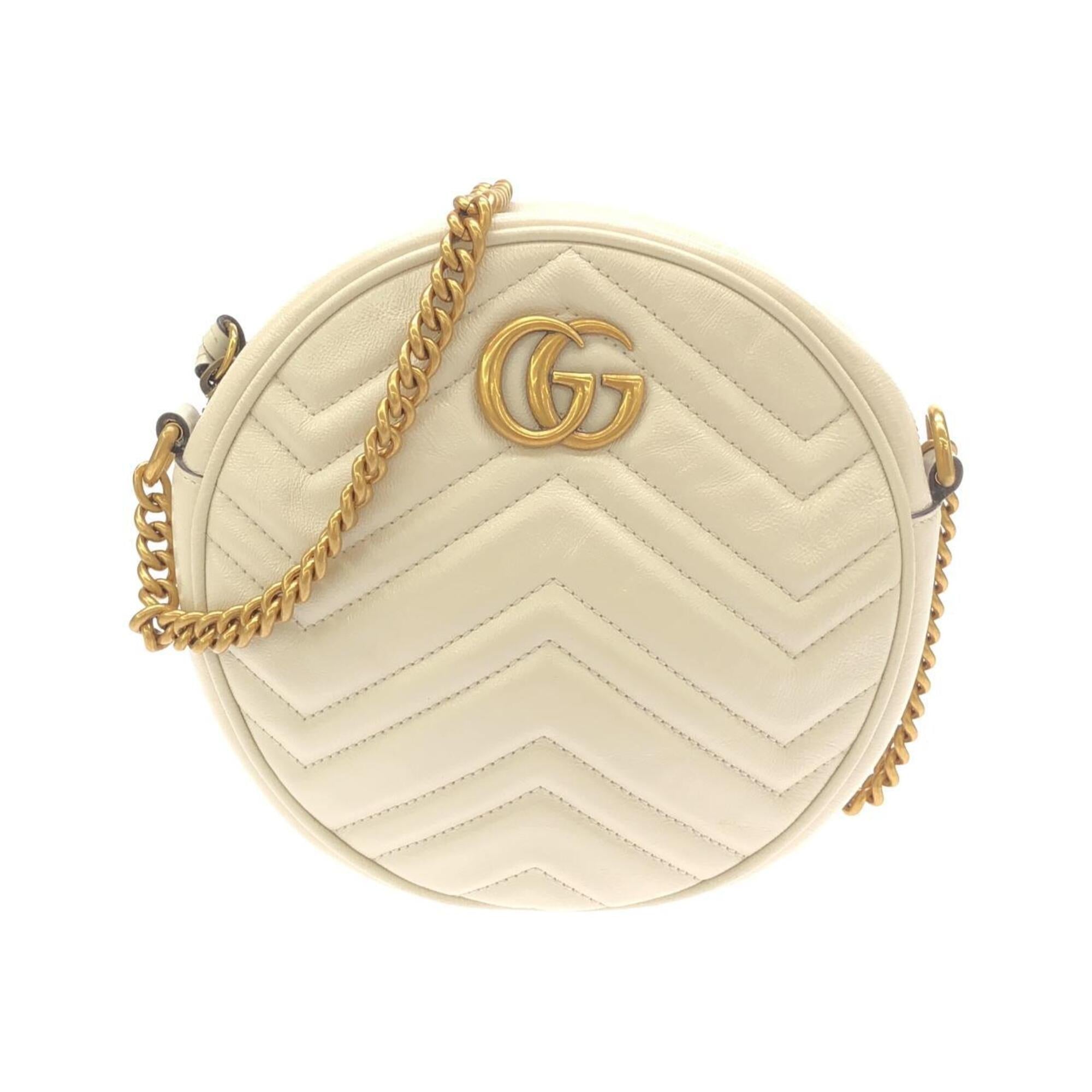 Gucci Off-White Quilting Leather Shoulder Bag (Pre-Owned)