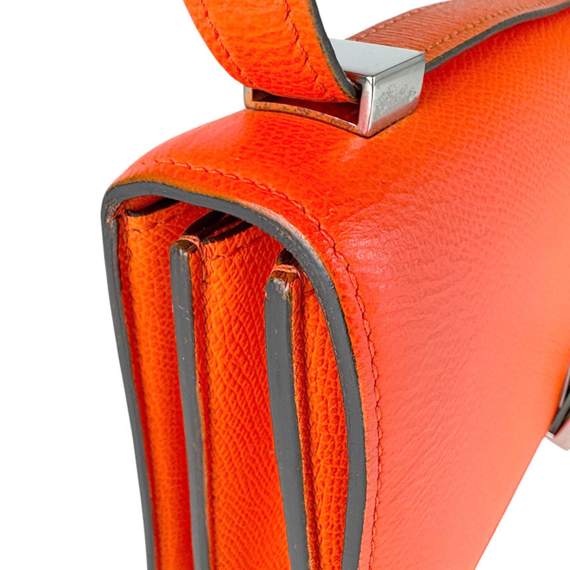 Celine Neon Orange Leather Shoulder Bag (Pre-Owned)