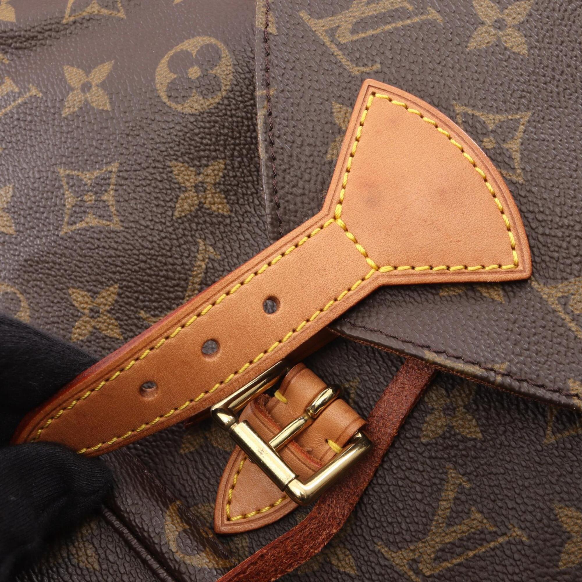 Louis Vuitton Brown Coated Canvas Leather Backpack Handbag (Pre-Owned)