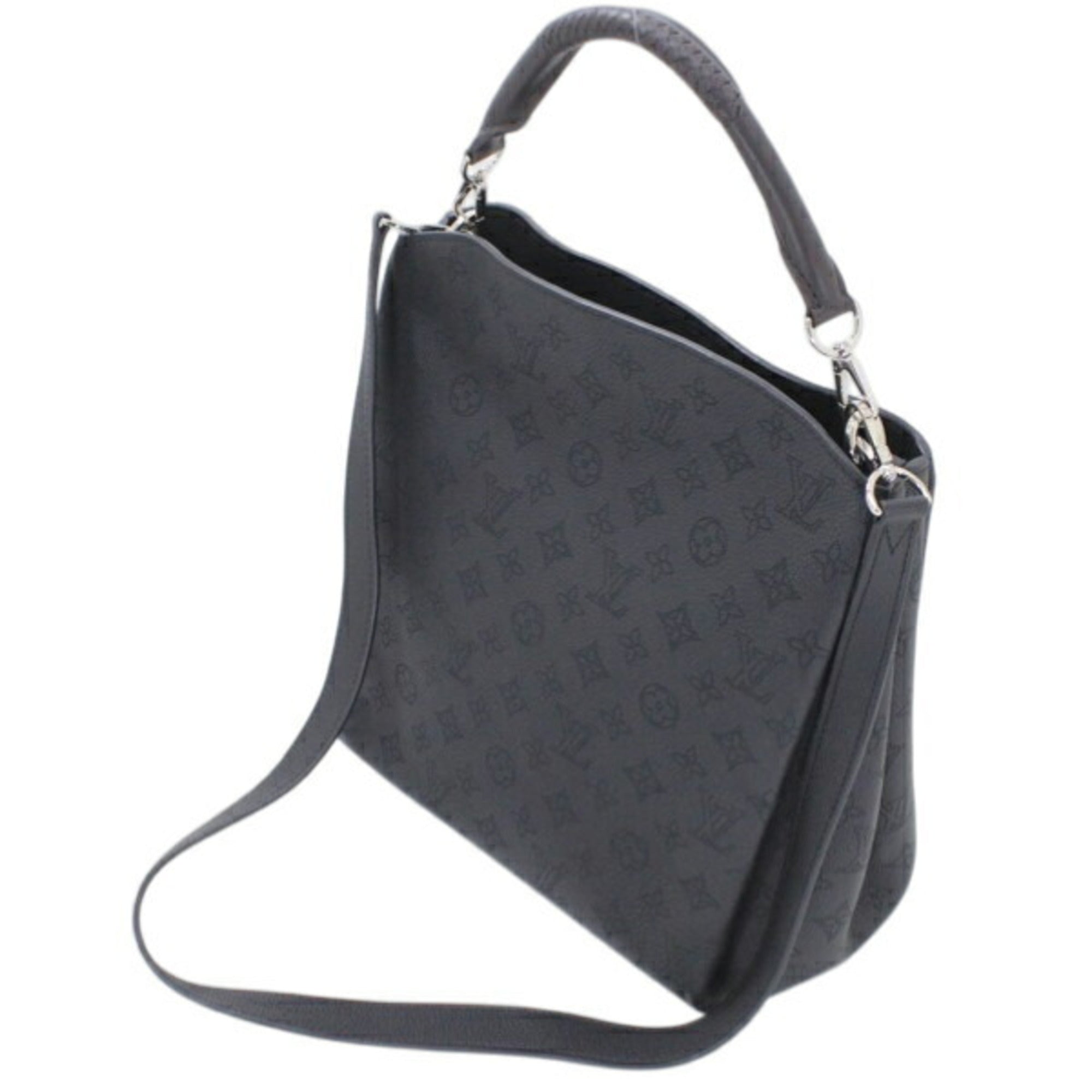 Louis Vuitton Black Mahina Leather Handbag Shoulder Bag (Pre-Owned)