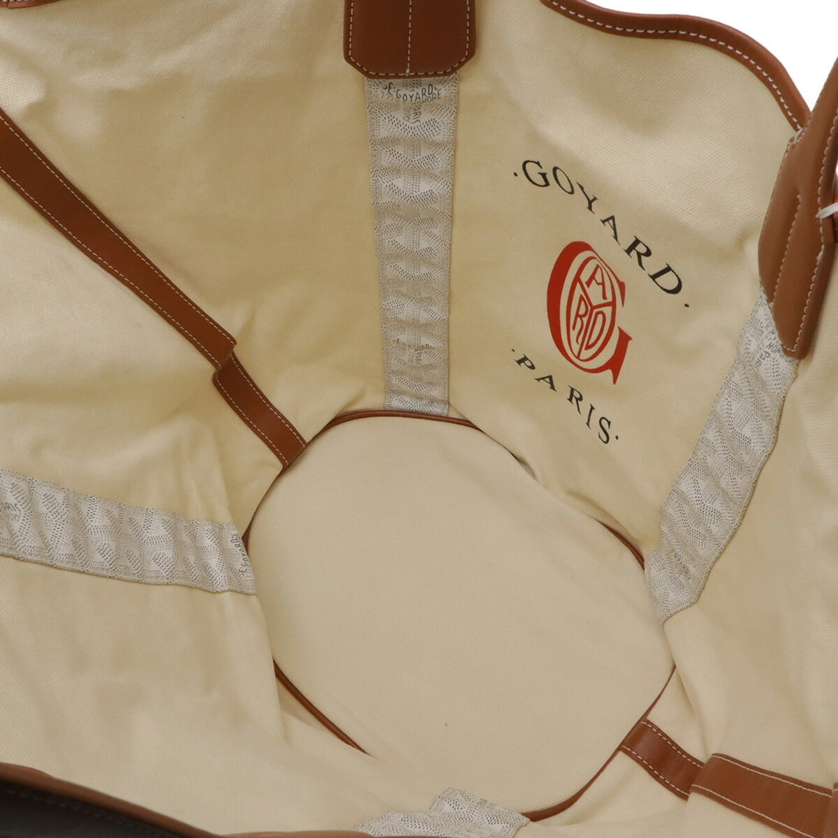 Goyard Brown White Coated Canvas Handbag Shoulder Bag Tote Bag (Pre-Owned)