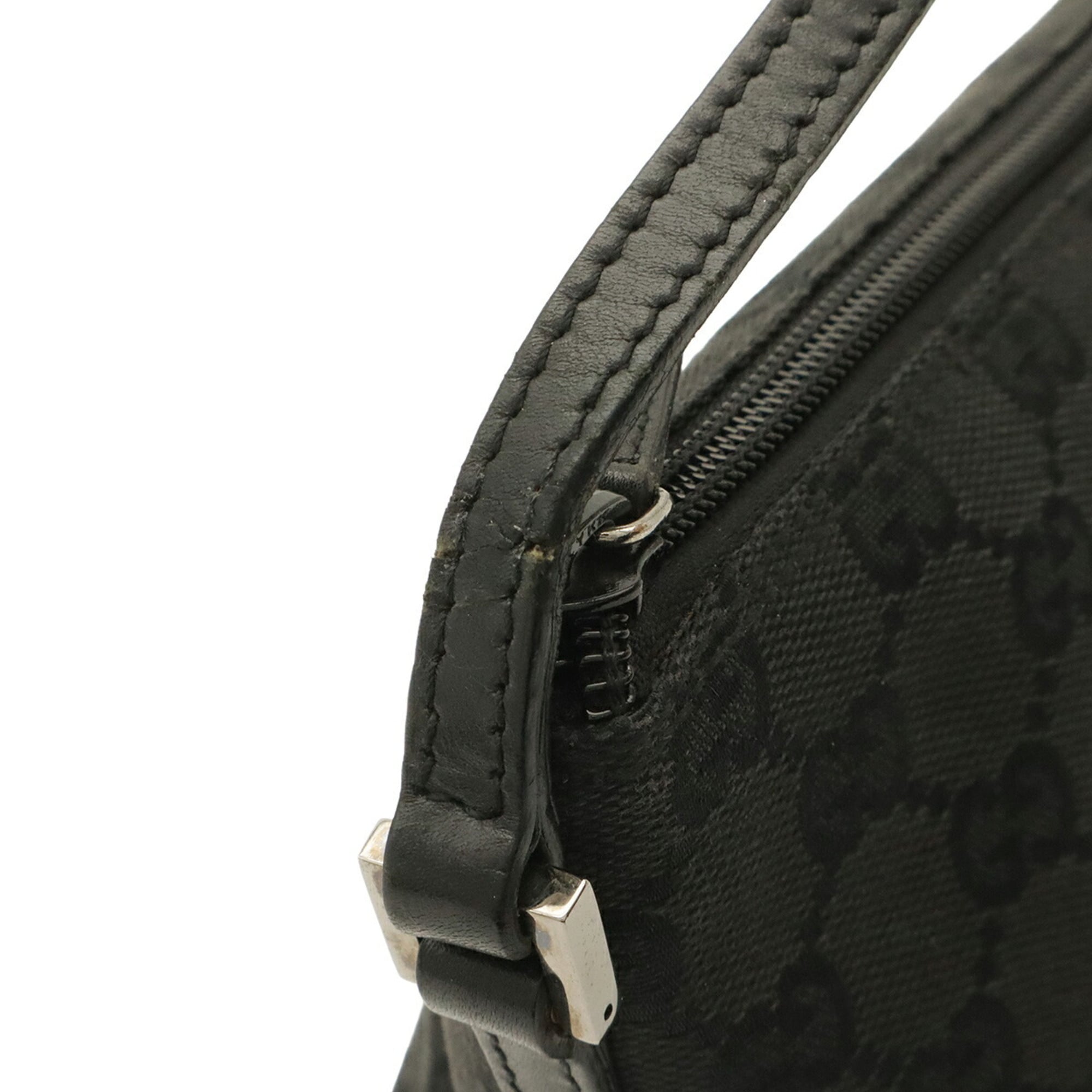 Gucci Black Canvas Leather Handbag Pouch (Pre-Owned)