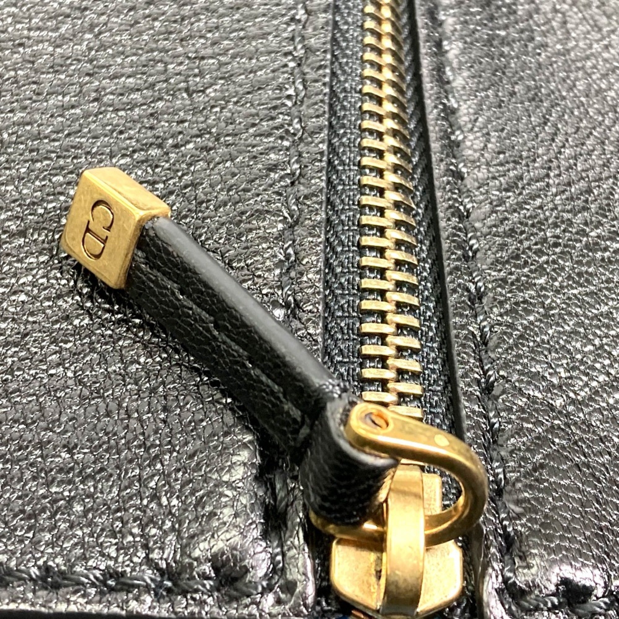 Christian Dior Black Leather Shoulder Bag Tote Bag (Pre-Owned)