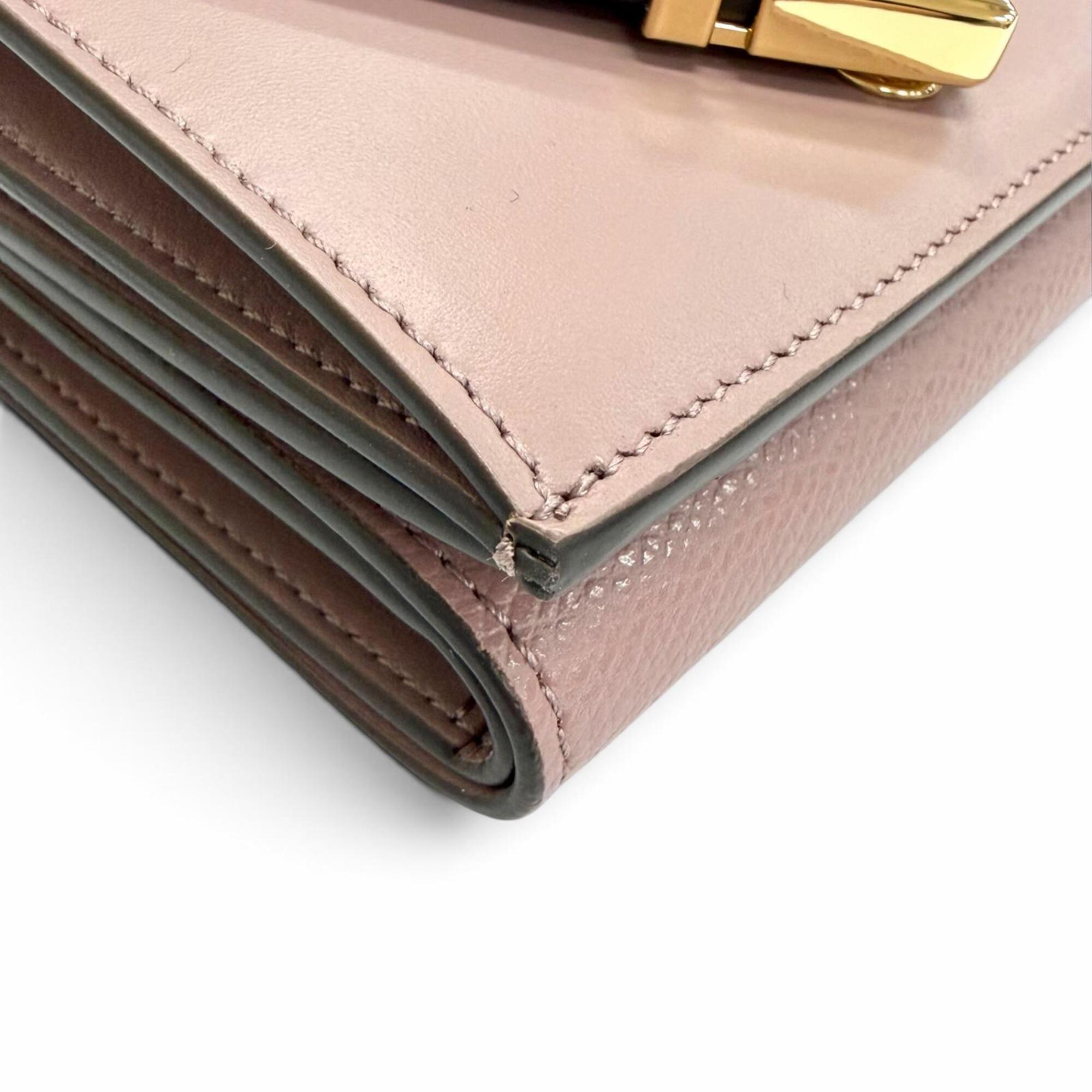 Fendi Purple Leather Wallet (Tri-Fold) (Pre-Owned)