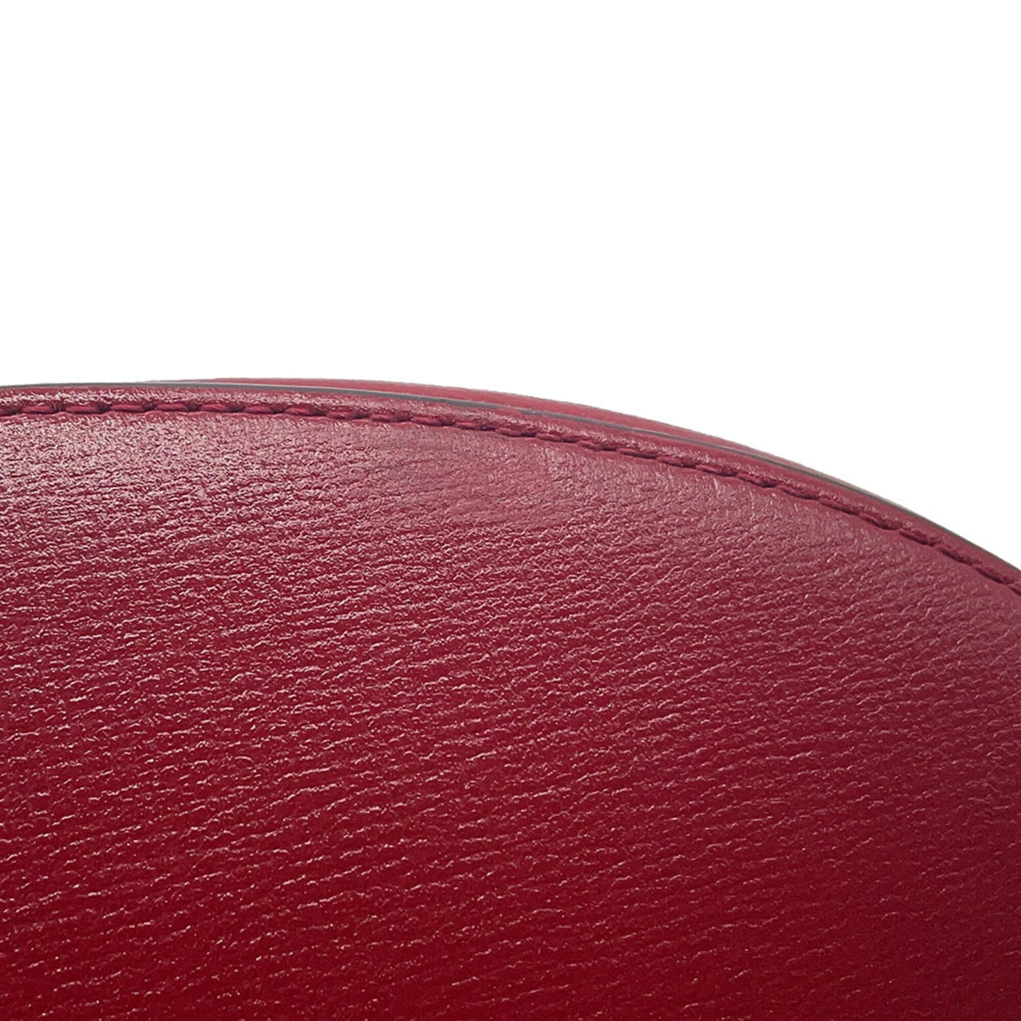 Gucci Horsebit Red Color Leather Handbag Shoulder Bag (Pre-Owned)
