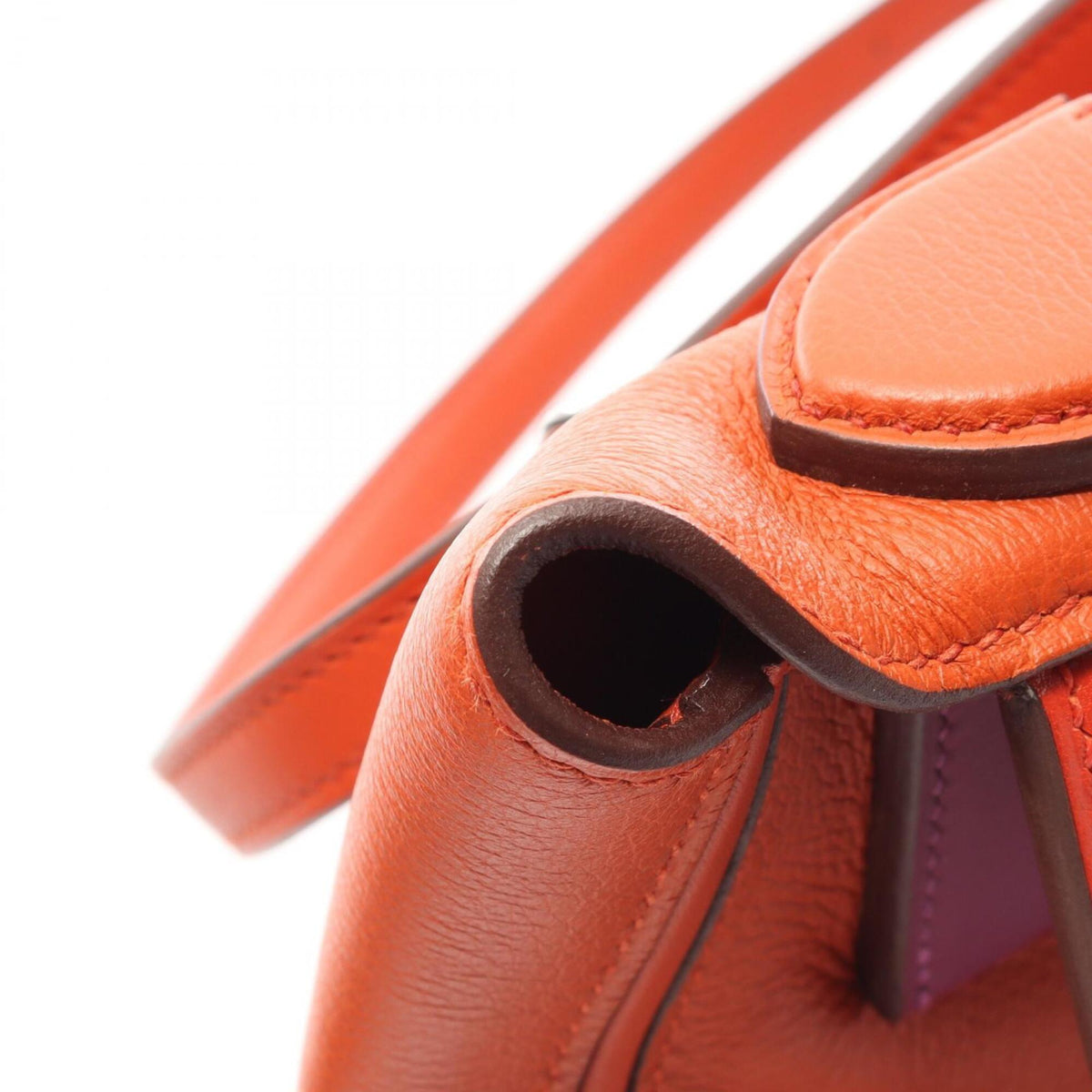 Hermes Orange Purple Swift Leather Handbag (Pre-Owned)