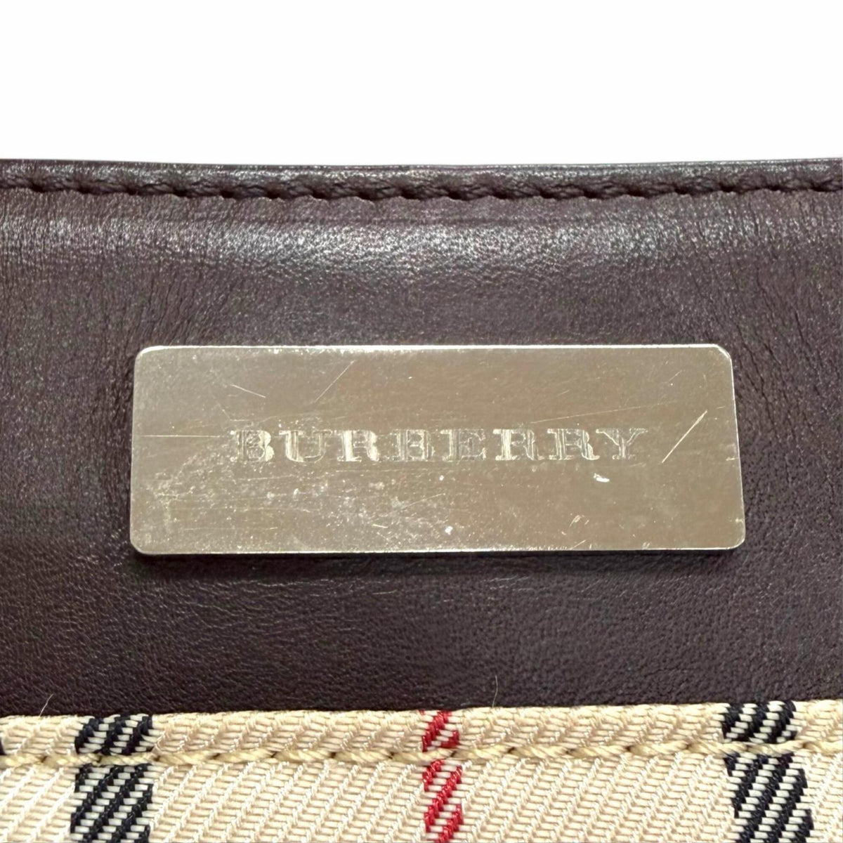 Burberry Beige Brown Leather Handbag (Pre-Owned)
