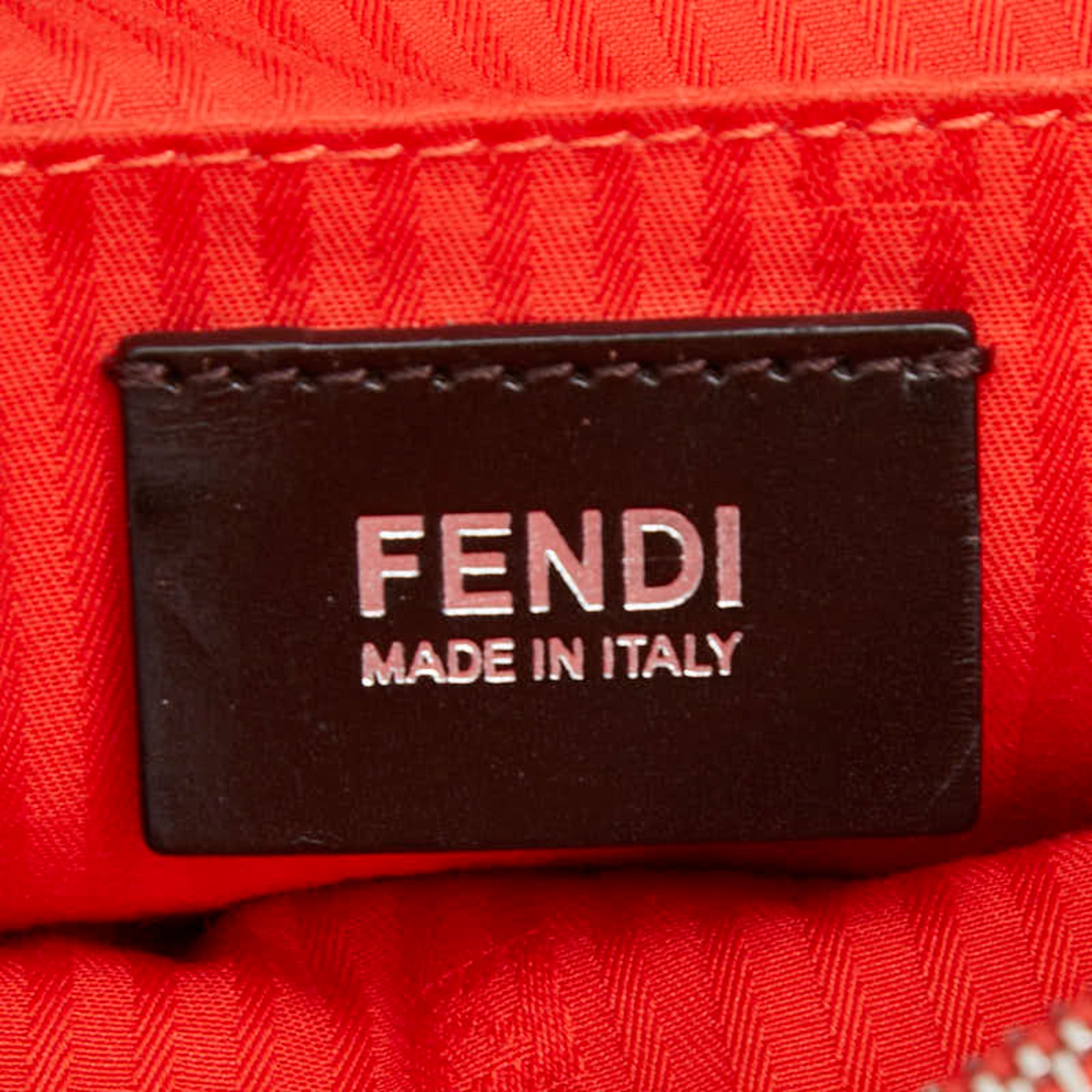 Fendi Red Color Leather Handbag Shoulder Bag (Pre-Owned)