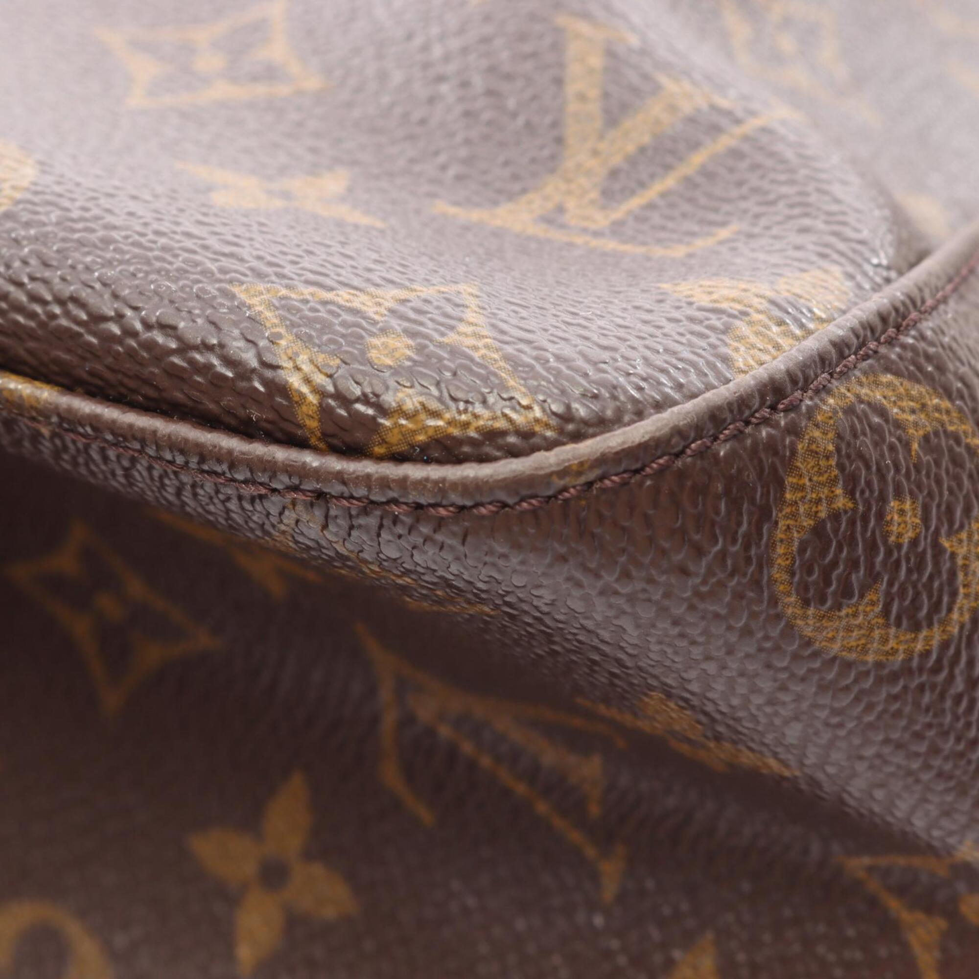Louis Vuitton Brown Coated Canvas Leather Handbag Shoulder Bag (Pre-Owned)