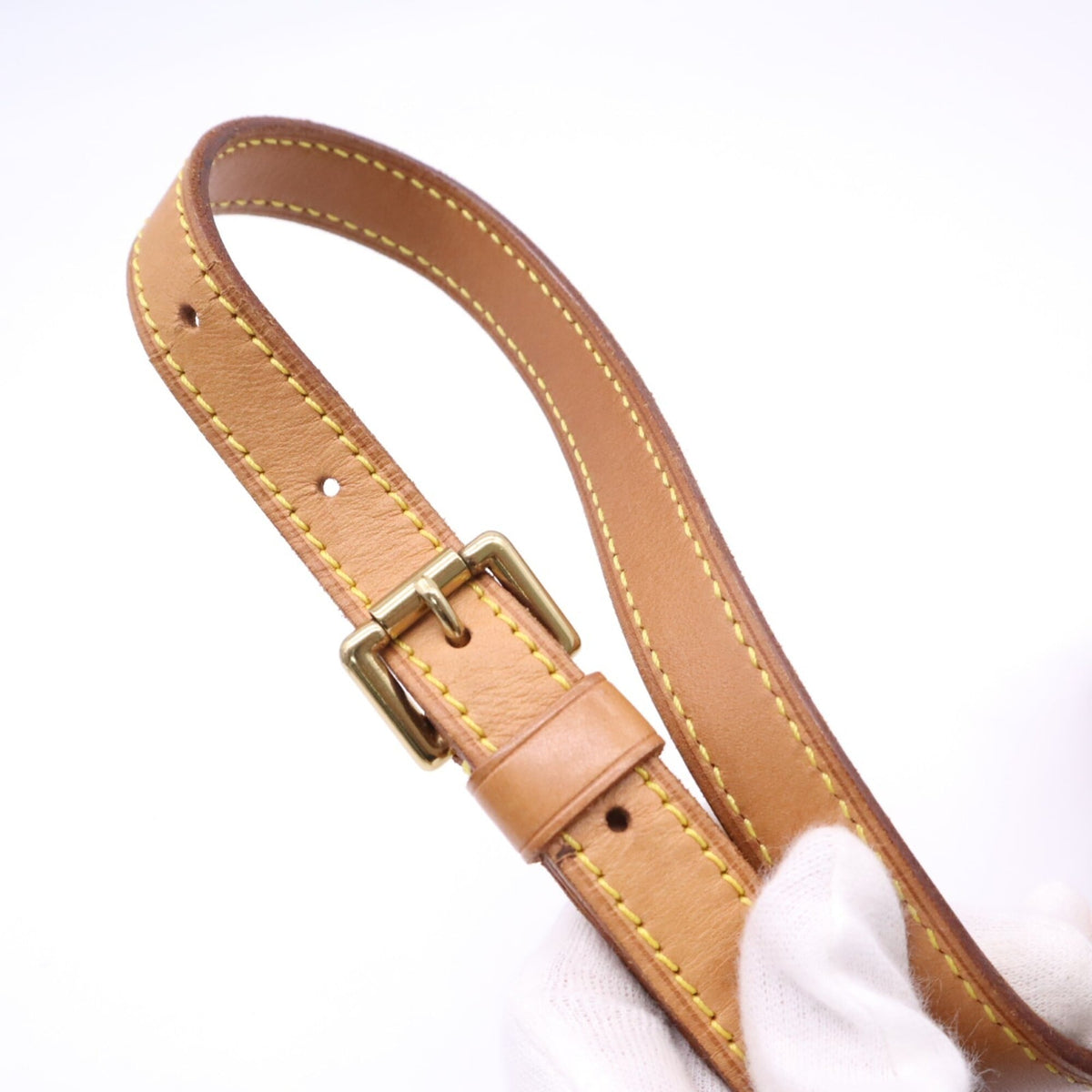 Louis Vuitton Beige Brown Coated Canvas Leather Shoulder Bag (Pre-Owned)