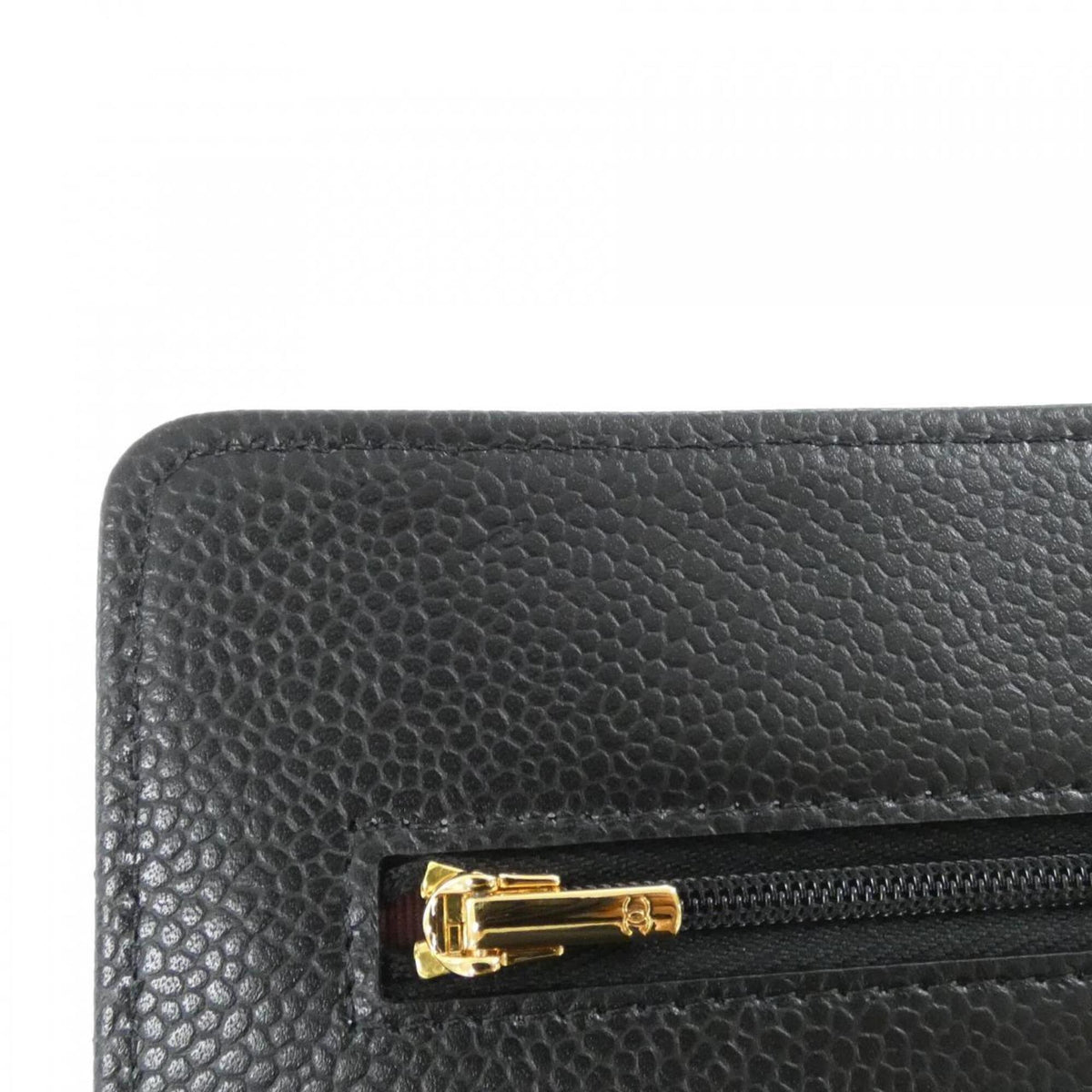 Chanel Black Bordeaux Grained Calfskin Chain/Shoulder Wallet (Pre-Owned)