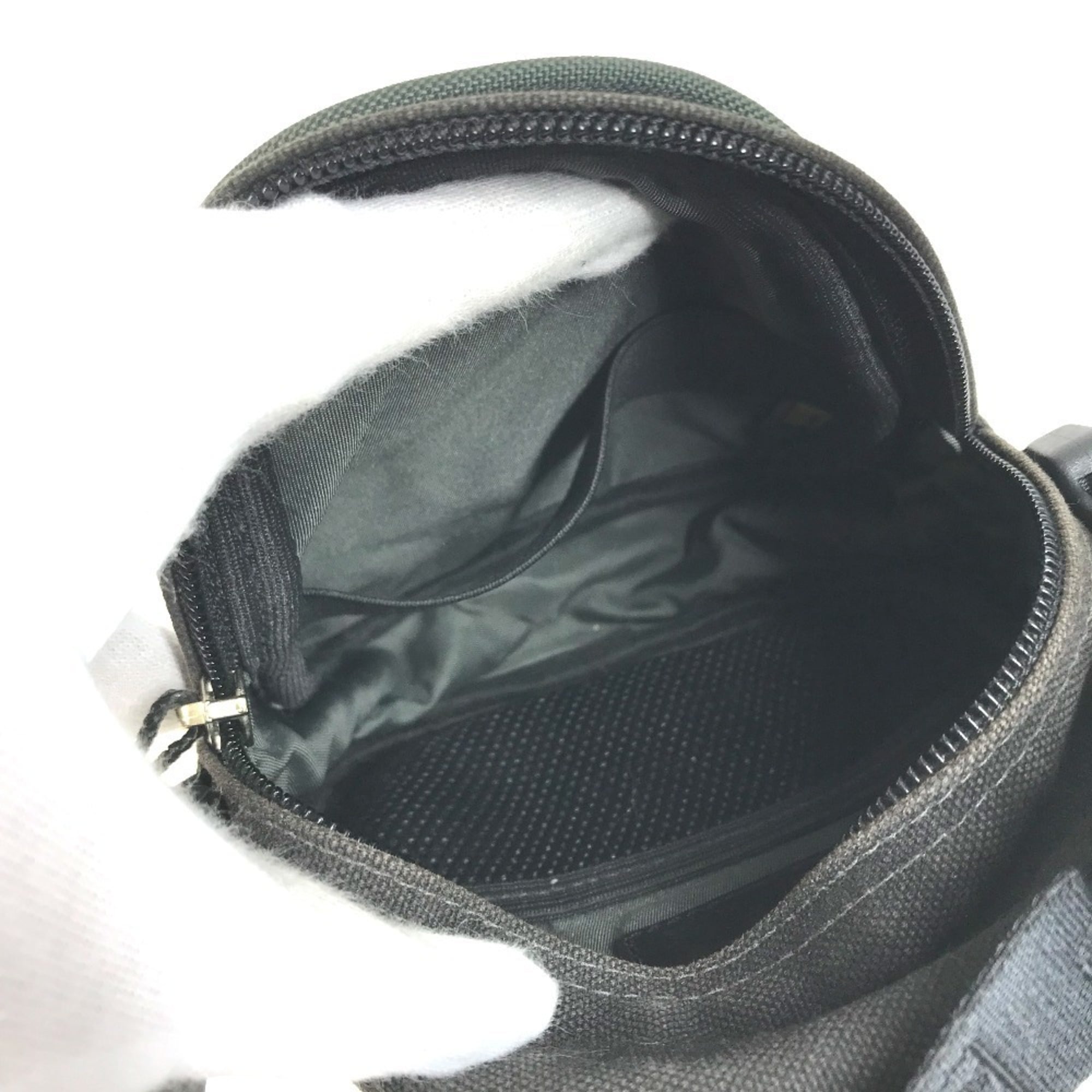 Chanel Black Khaki Canvas Pochette Shoulder Bag (Pre-Owned)