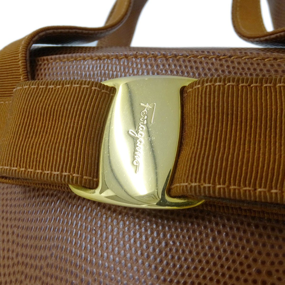 Salvatore Ferragamo Brown Leather Handbag (Pre-Owned)