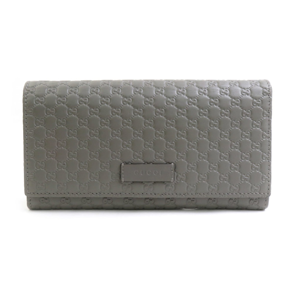 Gucci Gray Leather Long Wallet (Bi-Fold) (Pre-Owned)