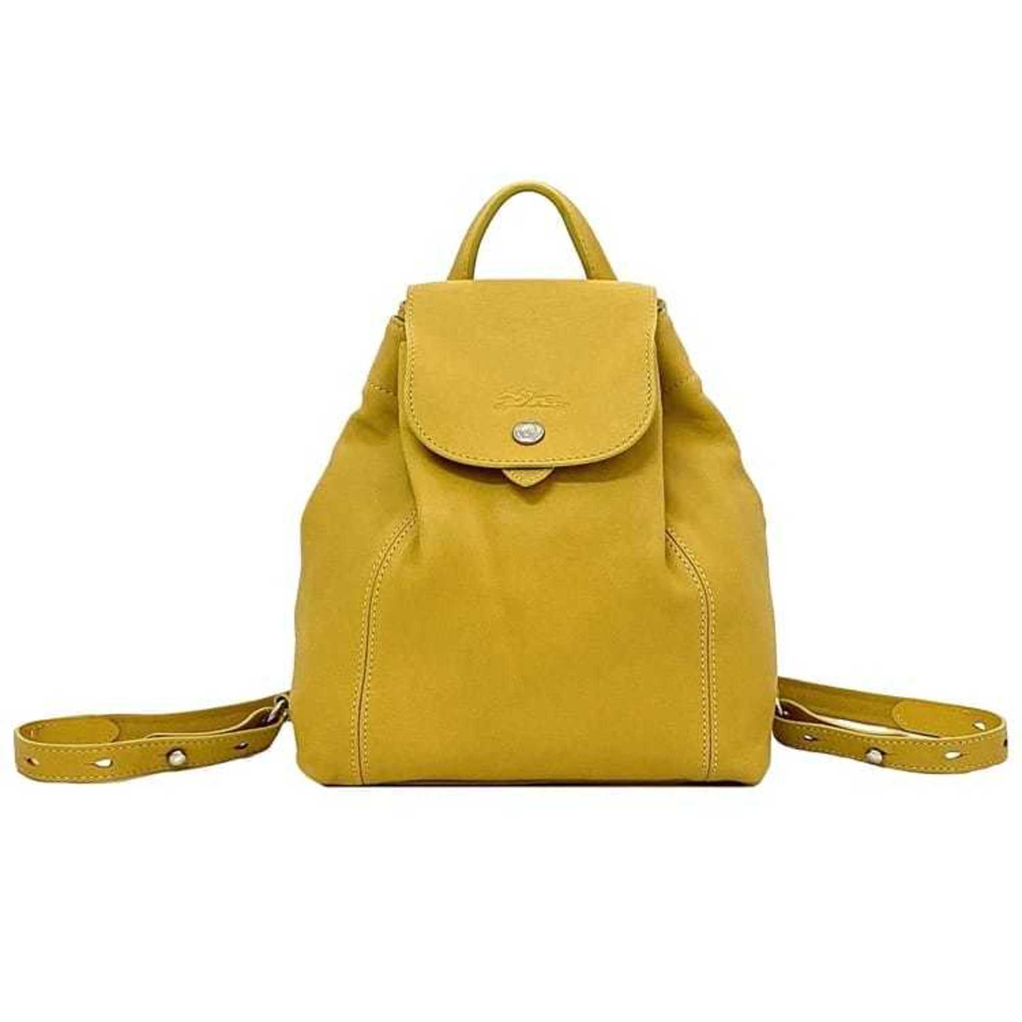 Longchamp Yellow Leather Backpack (Pre-Owned)