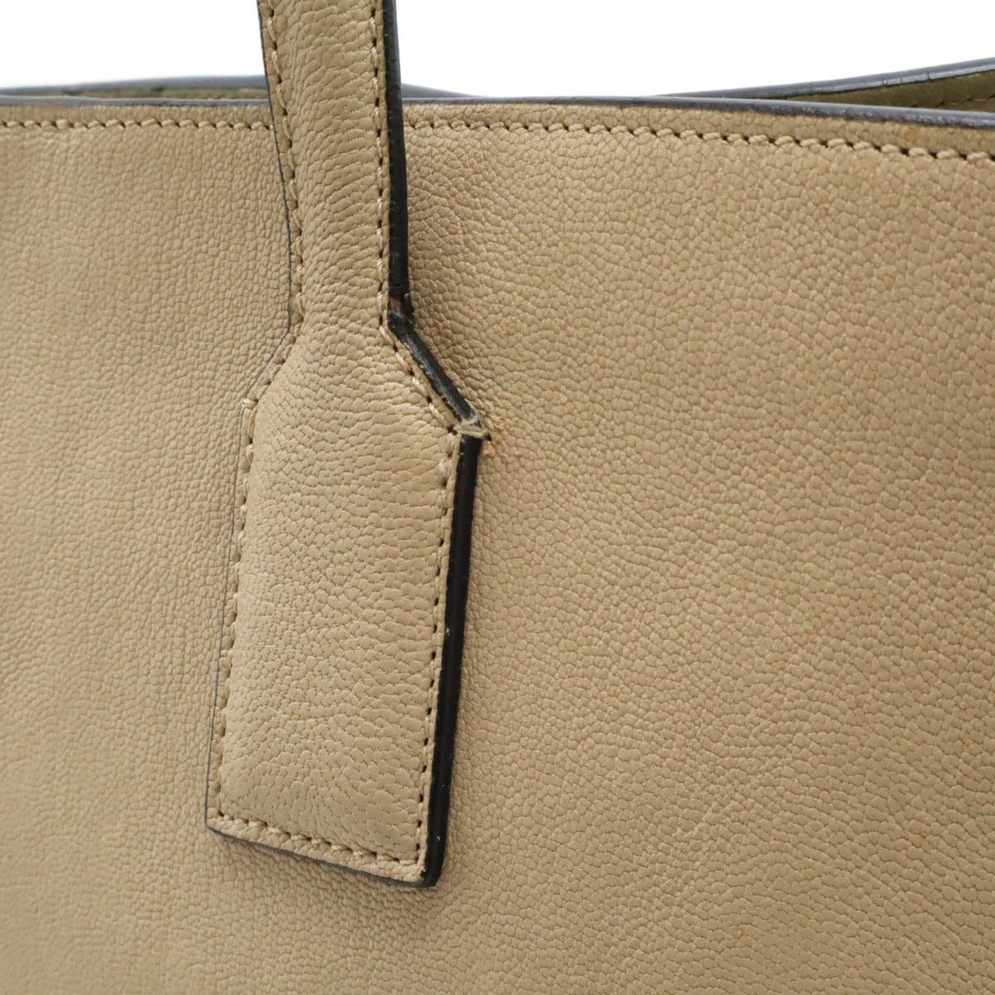 Loewe Light Beige Leather Shoulder Bag Tote Bag (Pre-Owned)