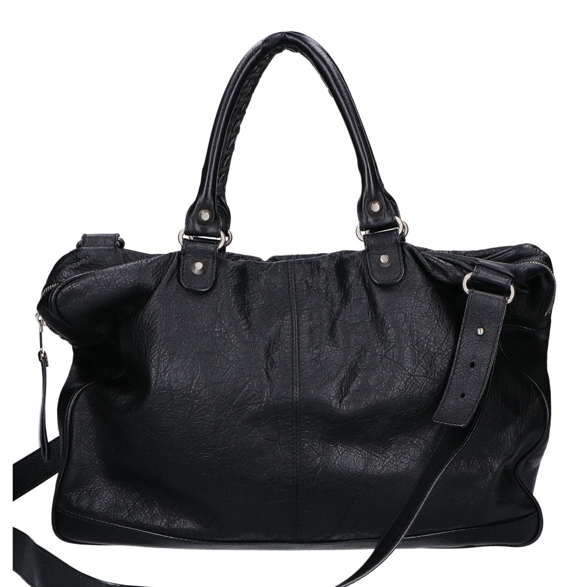Balenciaga Black Leather Briefcase Shoulder Bag (Pre-Owned)