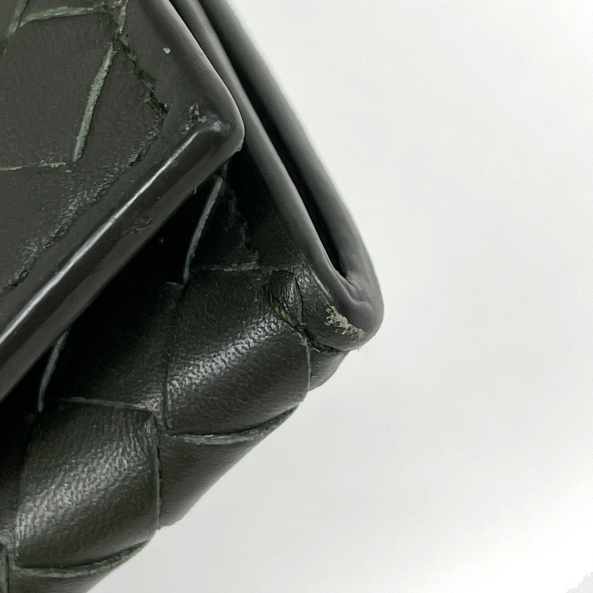 Bottega Veneta Intrecciato Green Leather Long Wallet (Bi-Fold) (Pre-Owned)