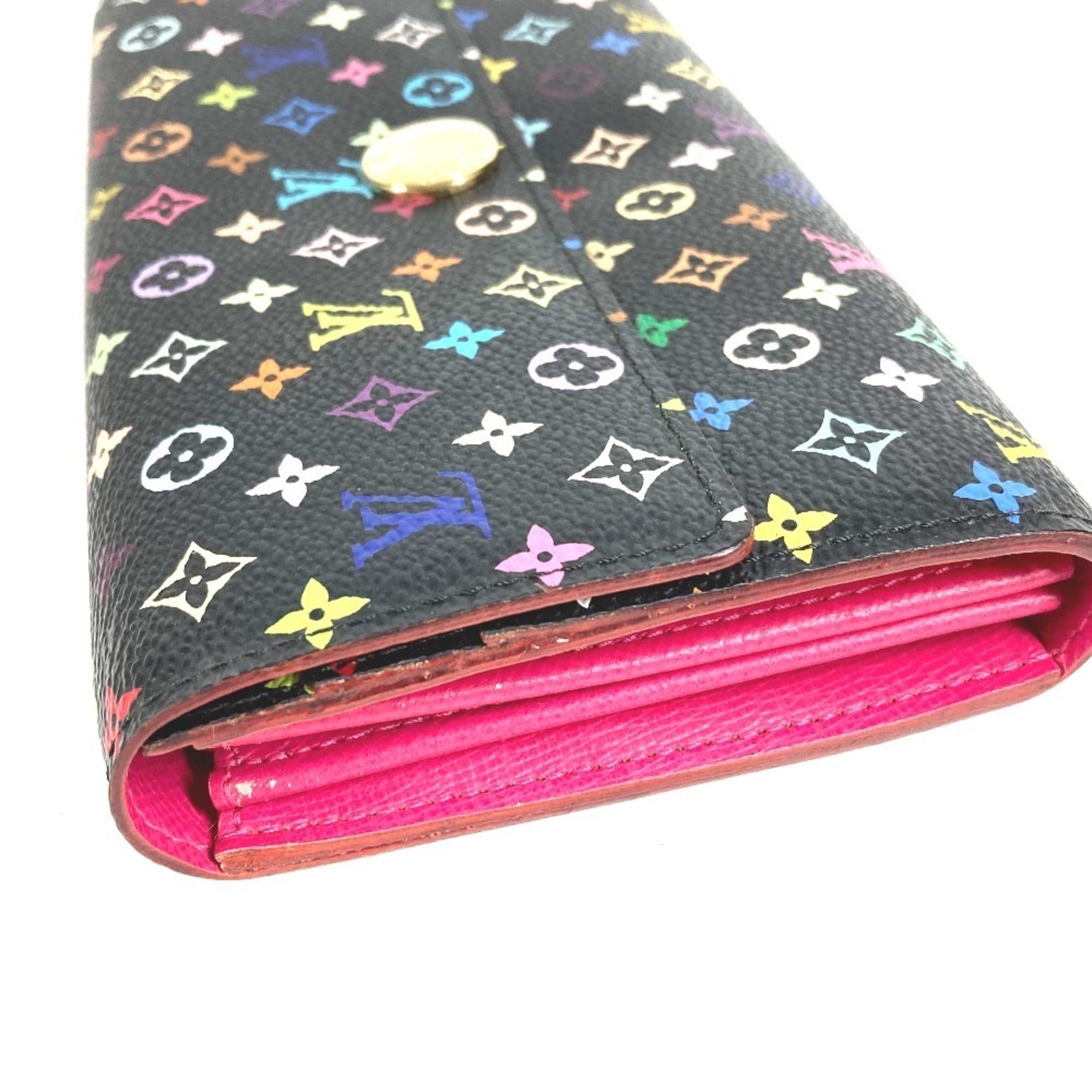 Louis Vuitton Black Multi-Color Noir Monogram Multicolore Long Wallet (Bi-Fold) (Pre-Owned)