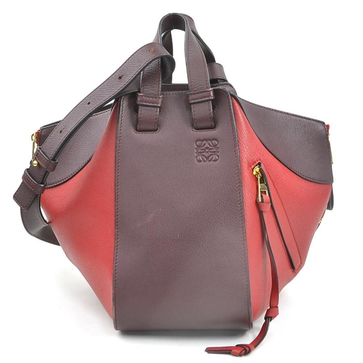 Loewe Burgundy Red Color Leather Handbag Shoulder Bag (Pre-Owned)