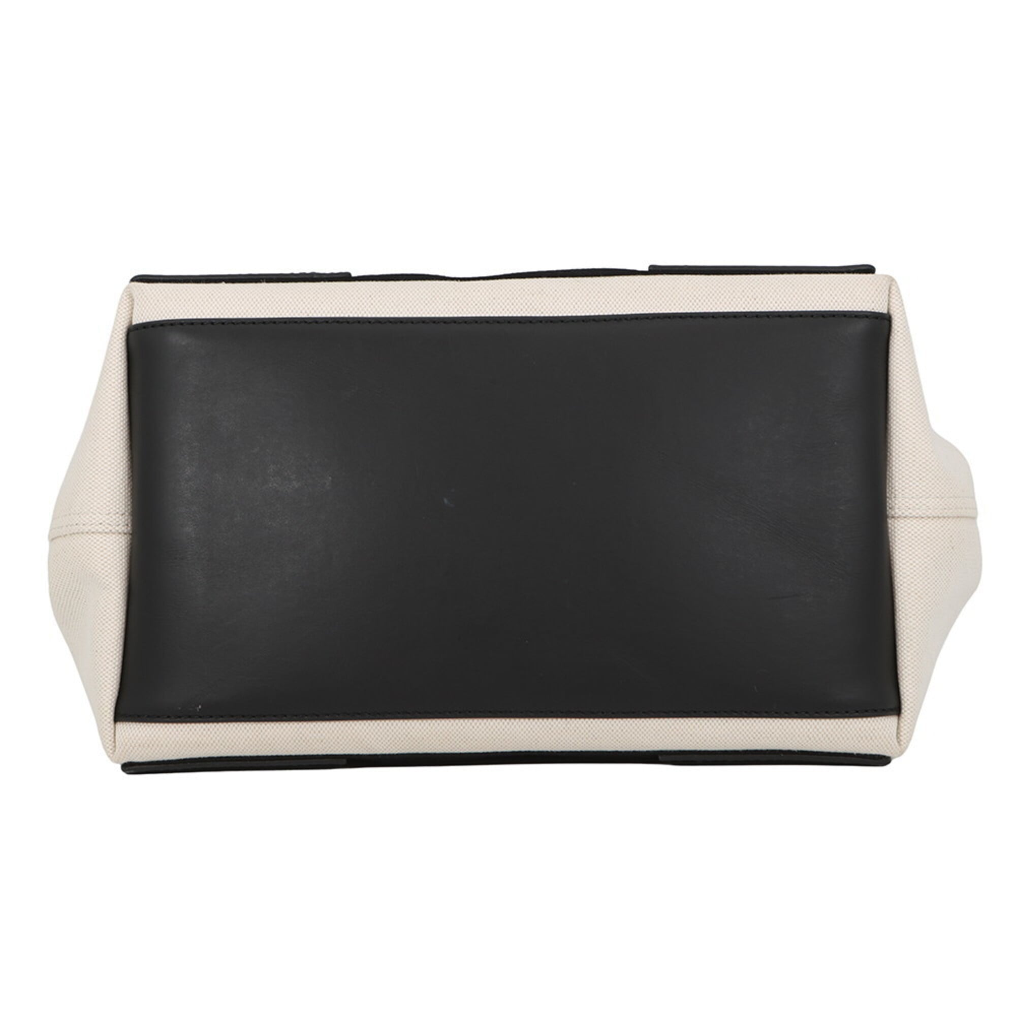 Balenciaga Black White Canvas Leather Handbag Tote Bag (Pre-Owned)