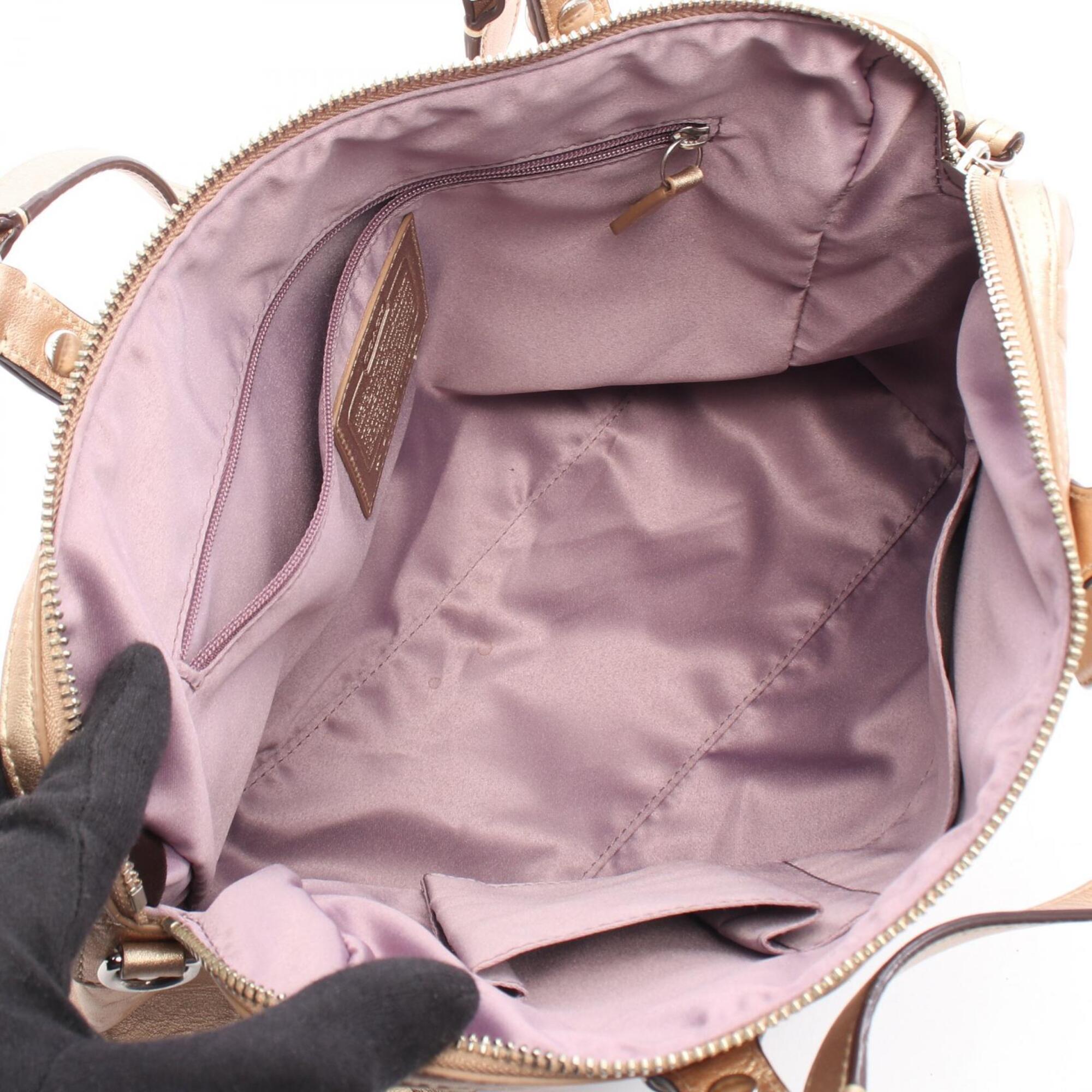 Coach Gold Leather Handbag (Pre-Owned)