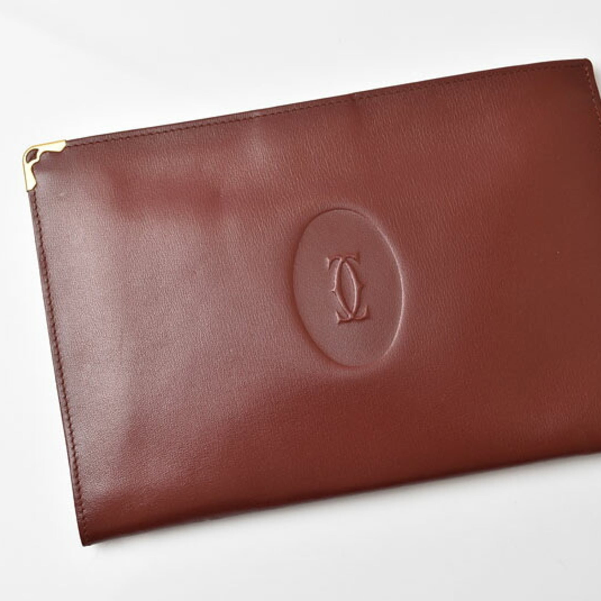 Cartier Bordeaux Leather Pouch (Pre-Owned)