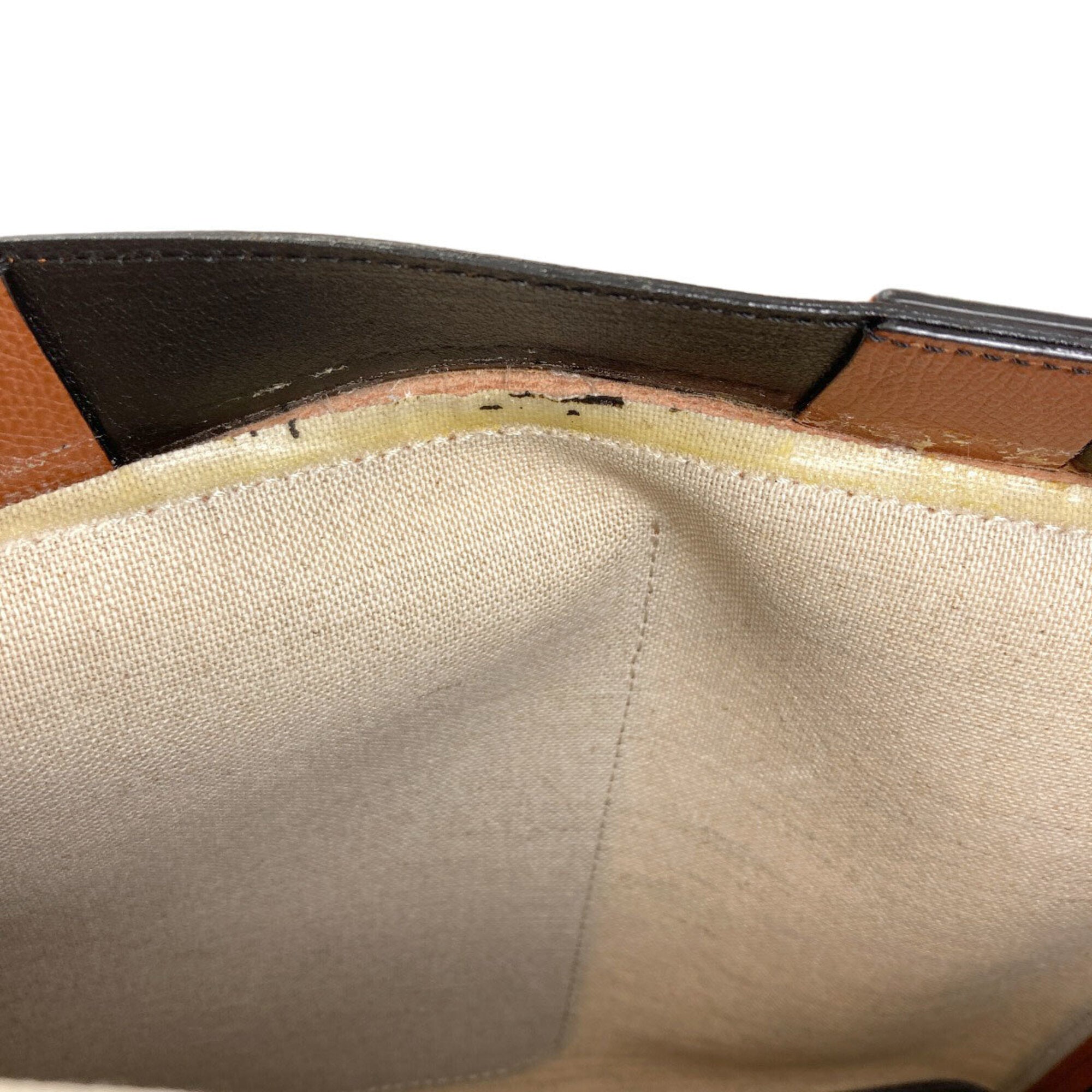 Valextra Brown Canvas Leather Shopping Bag Tote Bag (Pre-Owned)