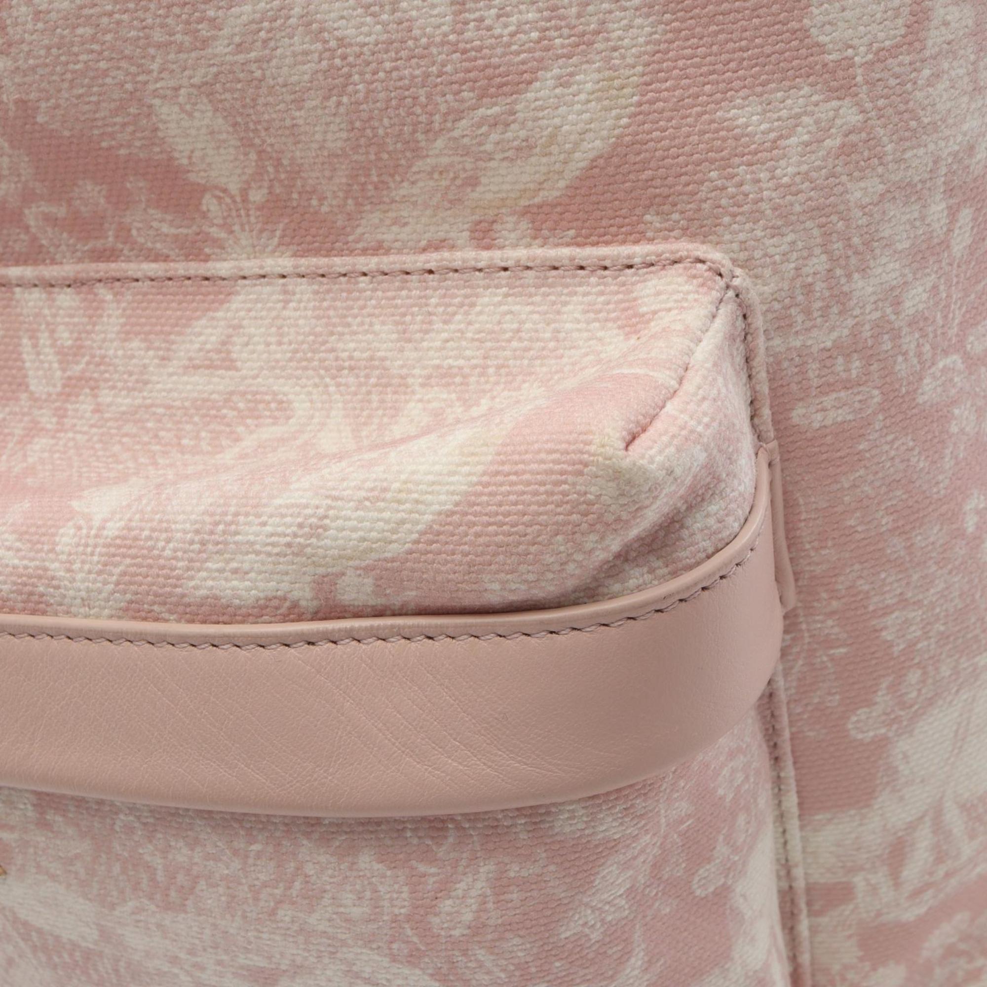 Christian Dior Pink Canvas Leather Backpack (Pre-Owned)