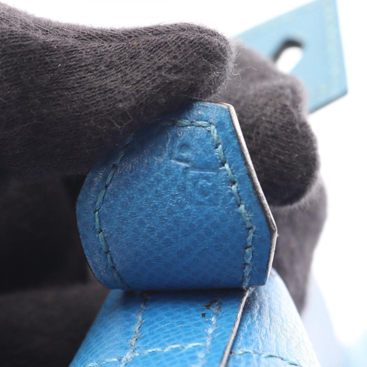 Hermes Blue Courchevel Leather Handbag (Pre-Owned)