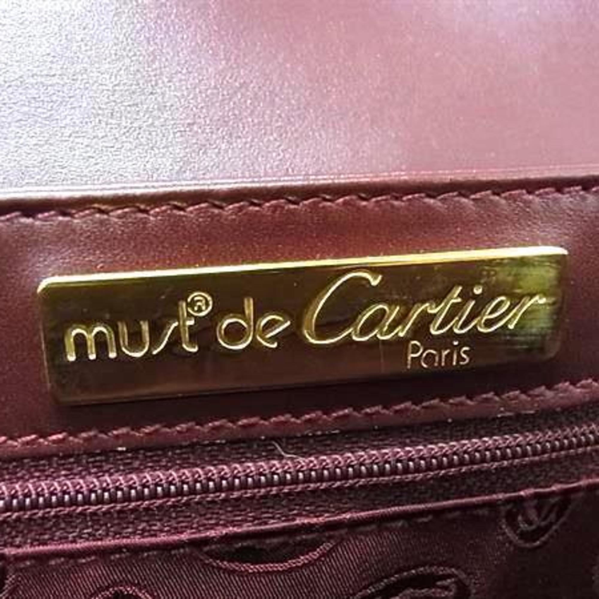 Cartier Must Bordeaux Leather Shoulder Bag (Pre-Owned)